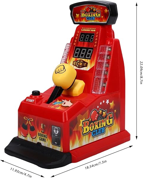 KELFEEAO Machine de Boxe Interactive avec lumières LED, Son de Bureau, intégrateur de Doigts, Effets de Machine, Affichage du Score, Jeu de Boxe, Jouet - 2