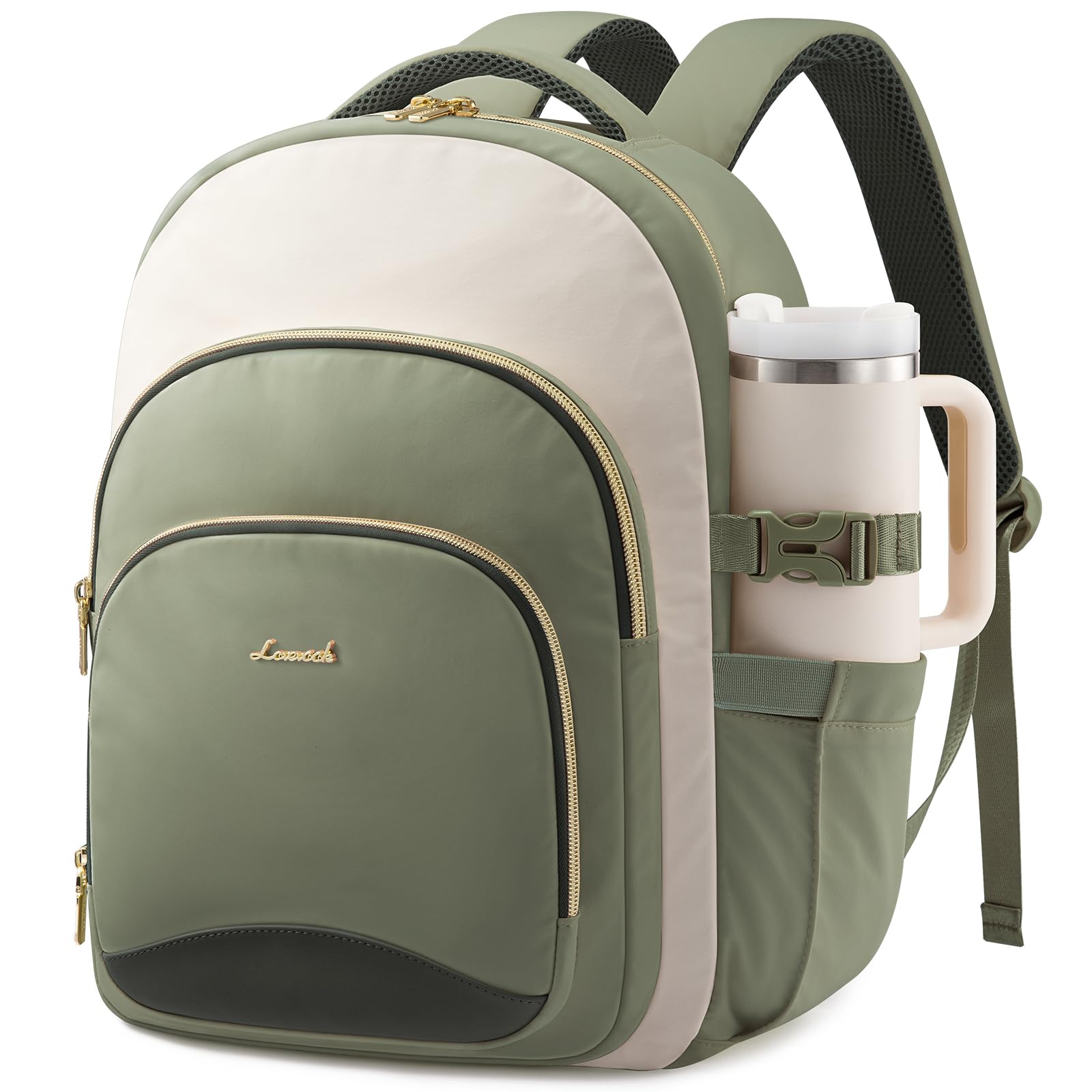 LOVEVOOK Rucksack Damen, 15,6 Zoll Laptop Schulrucksack Wasserdicht, Schultasche Teenager Backpack Women Elegant Tagesrucksäcke, Arbeitstasche Lehrertasche Reiserucksack für Uni Büro