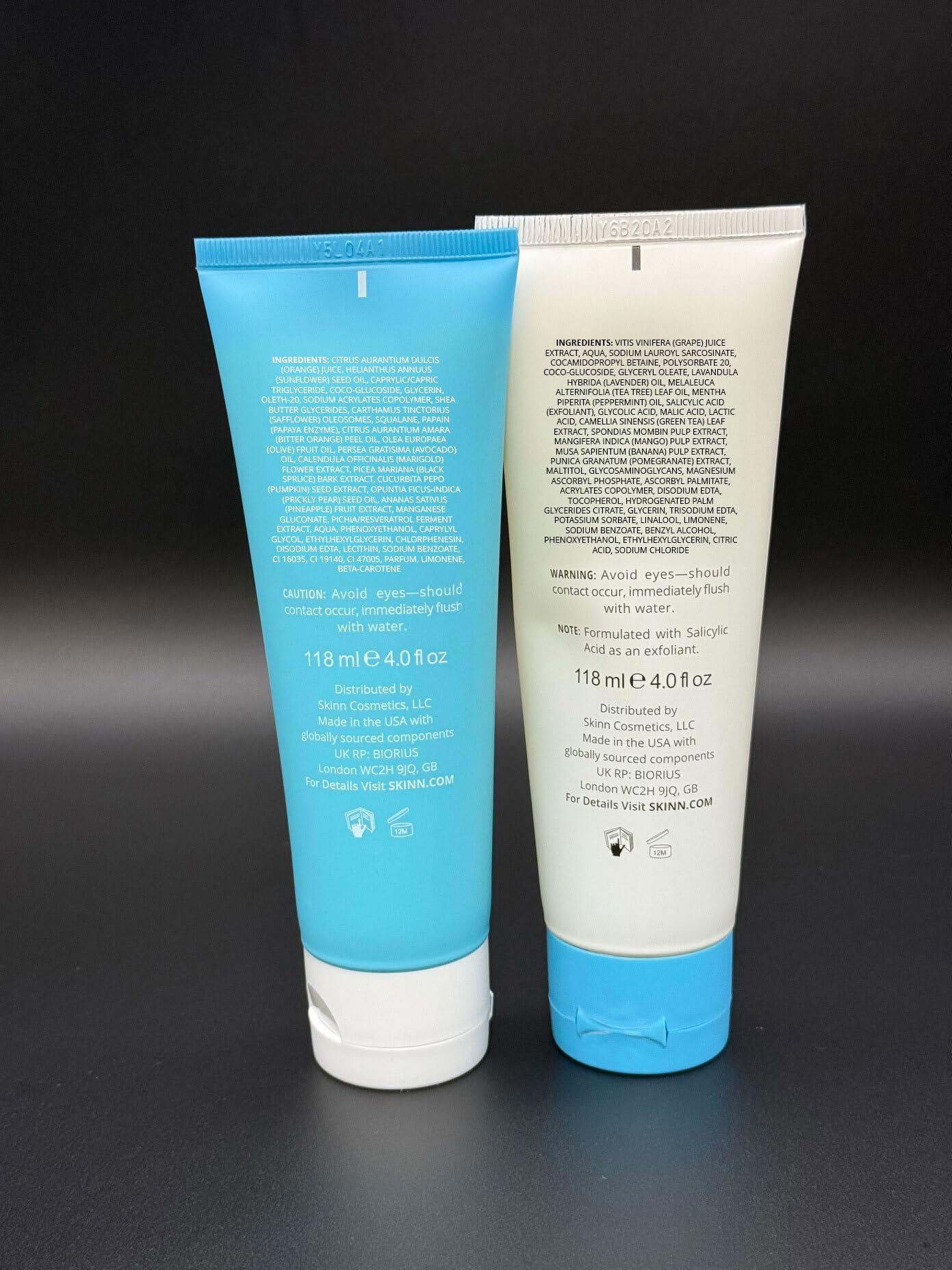 SKINN Day and Night Face Wash Set - Green Tea Mint + Olive Enzyme Cleanser