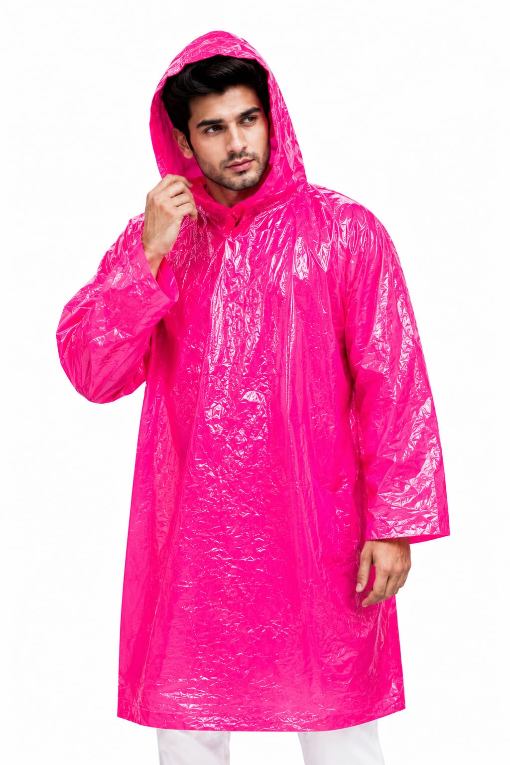 inkkr PVC Waterproof Unisex Rain Coat Hooded Full Sleeves Outdoor Men, Women, Boys & Girls Poncho Raincoat-picture-18