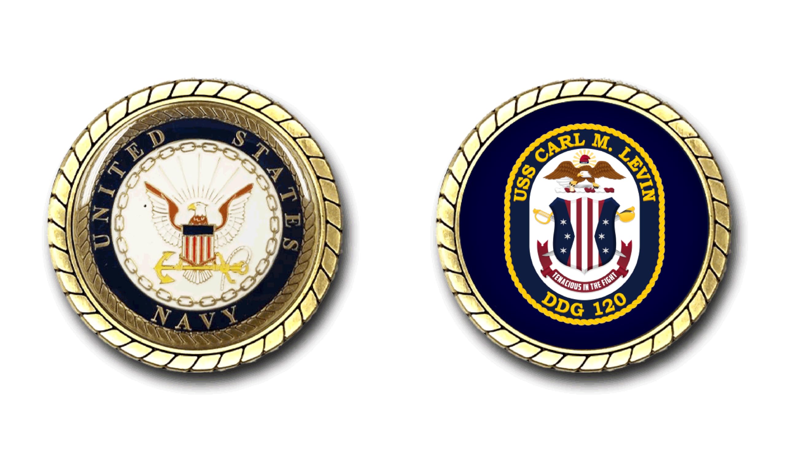 USS Carl M. Levin DDG-120 Crest Challenge Coin