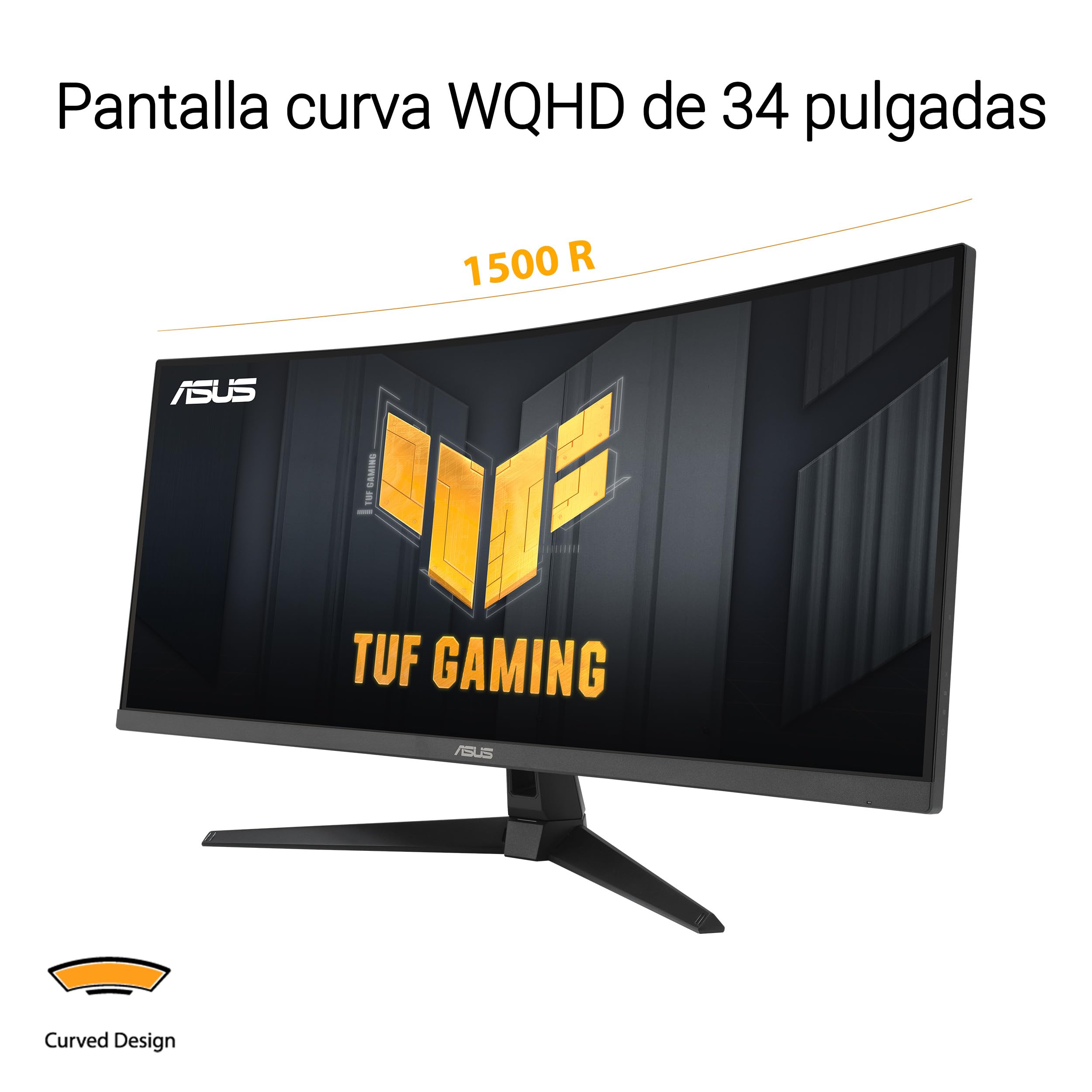 ASUS TUF Gaming VG34VQ3B - Monitor Curvo WQHD de 34" | 180 Hz, ELMB SYNC, FreeSync Premium, 1 ms MPRT, 90% DCI-P3, DisplayWidget Center