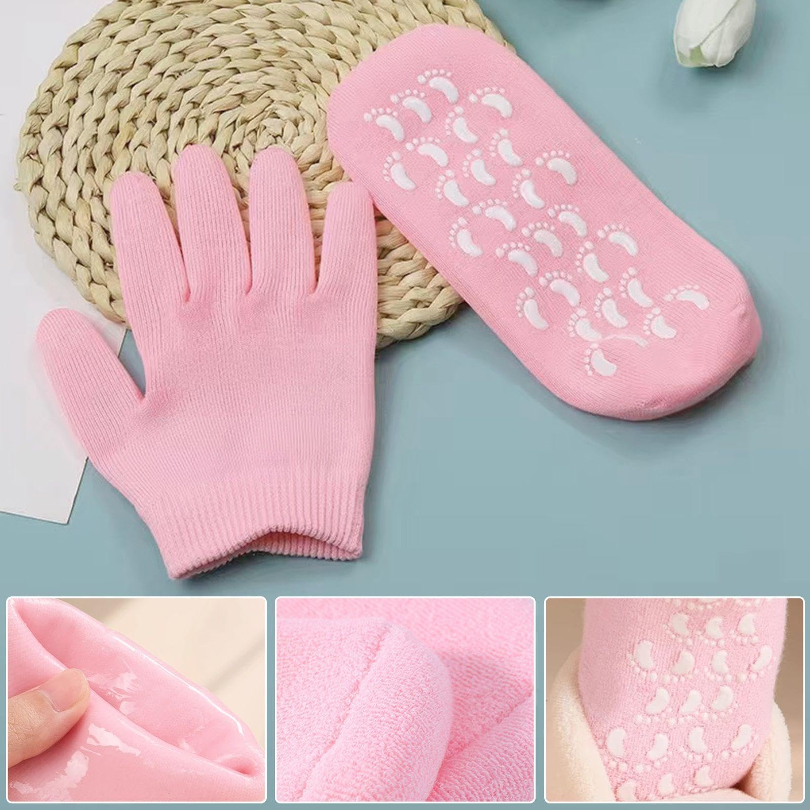 2 Pairs Of Gel Socks And 1 Pair Of Gel Gloves, Anti-Crack Moisturizing Socks, Exfoliating Gloves, Hand And Foot Care Tools. - Image 3