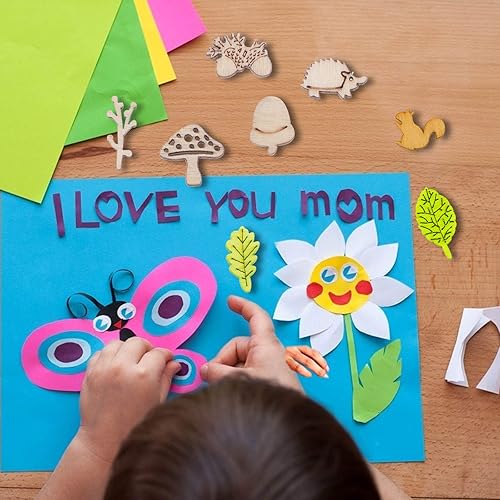 Miniatura 3 de 300 piezas de adornos de madera, forma de ardilla de hongo recortes de madera, álbumes de recortes de madera, manualidades hechas a mano, grafiti,