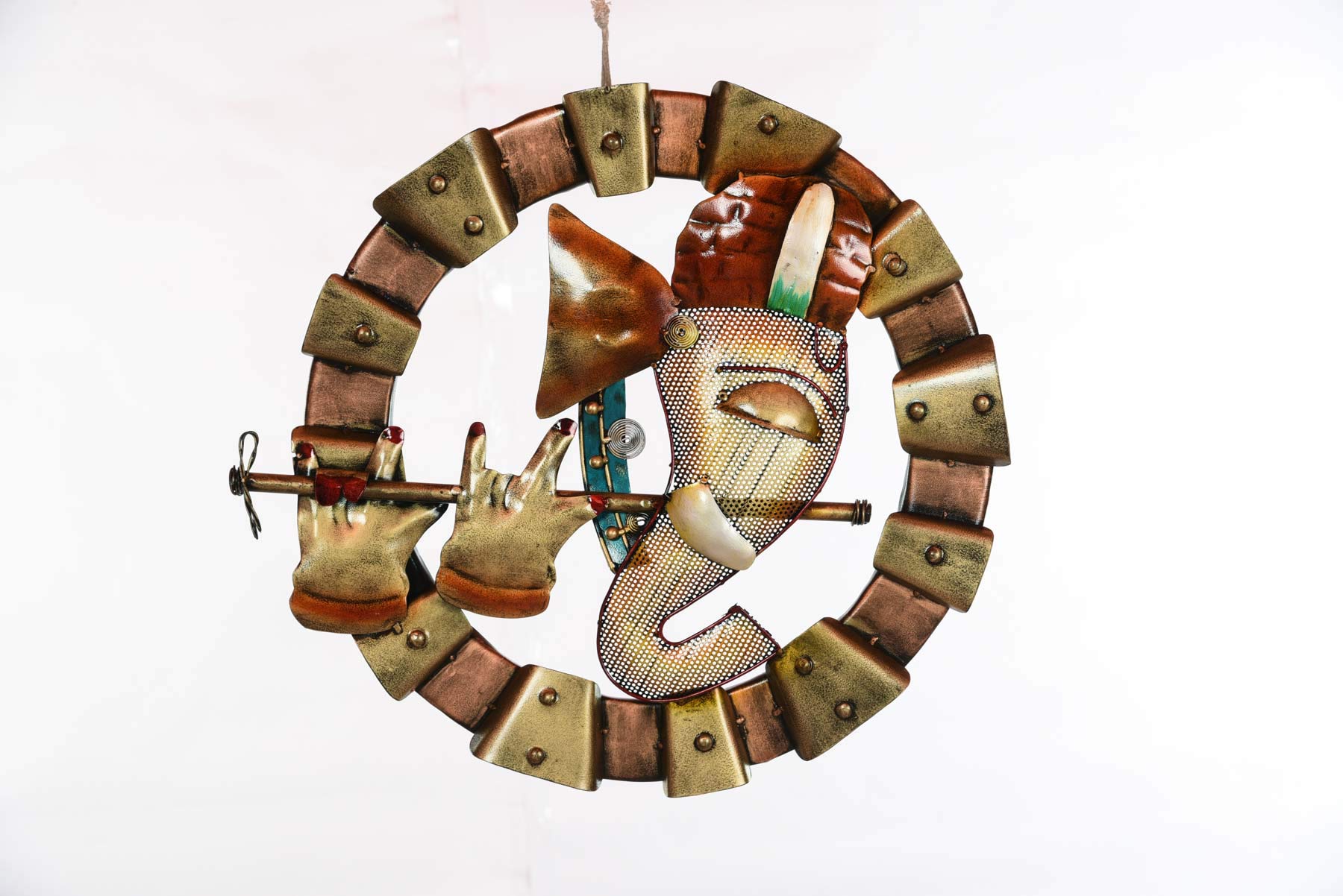 Collectible India Metal Wall Mounted Art Sculpture (20 x 19 inch, Multicolour)