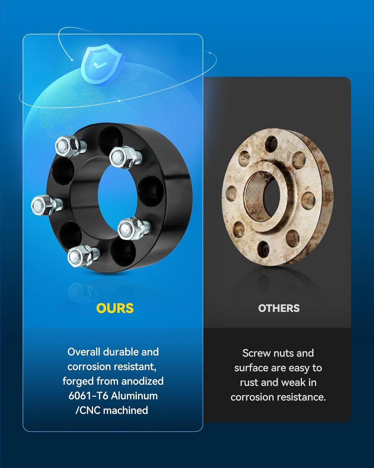 PHILTOP 6x5.5 Wheel Spacer, 1" Lug Wheel Spacers Fit for Silverado 1500, Sierra 1500, Tahoe, K1500, Yukon, Suburban 1500, Avalanche 1500, Thread Pitch M14x1.5 Hub Bore 108mm - 4pcs