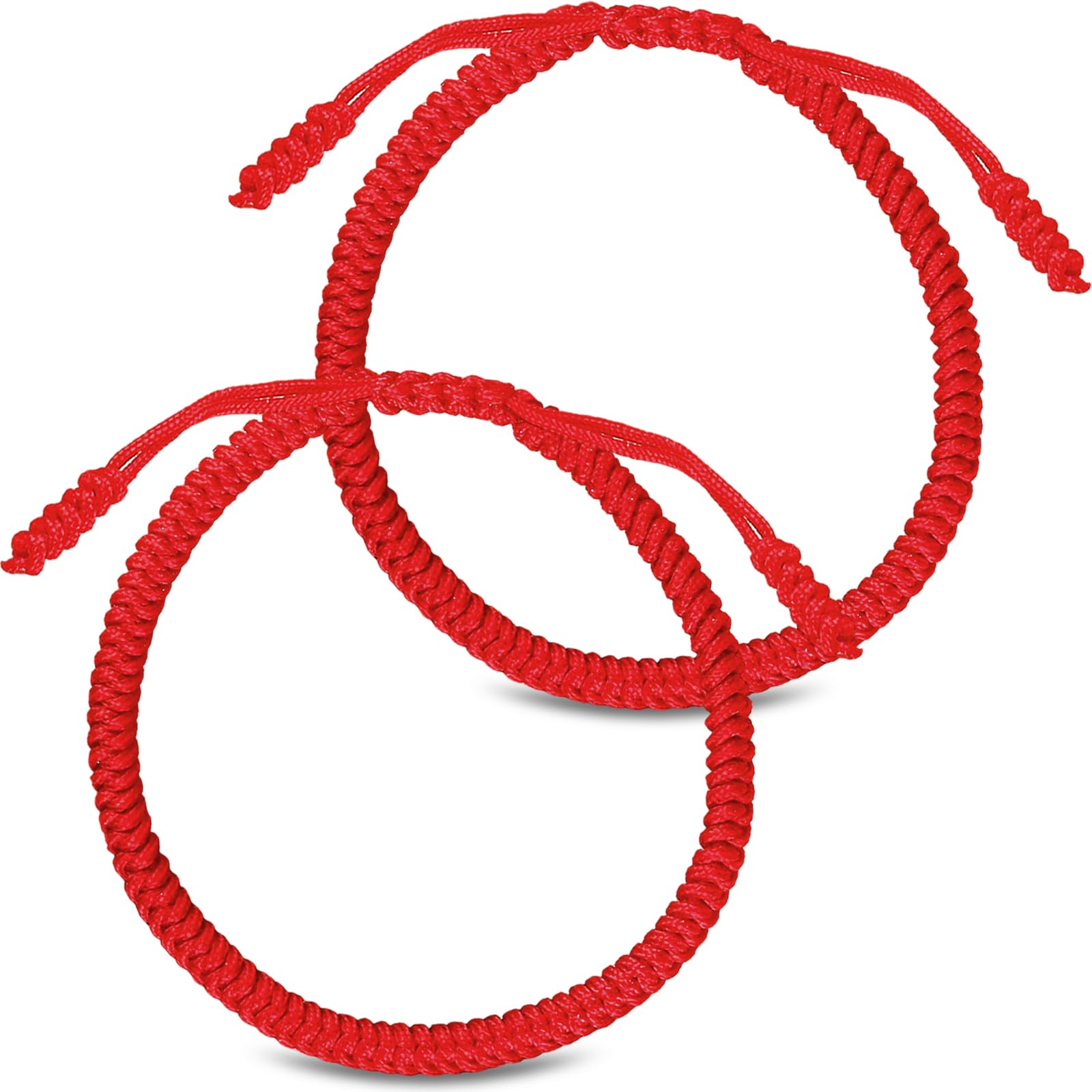 ertlutwHandmade Buddhist String Bracelet Tibetan Lucky Red Woven Rope Bracelet Red String Bracelets Adjustable for Women and Men (2 Pieces)