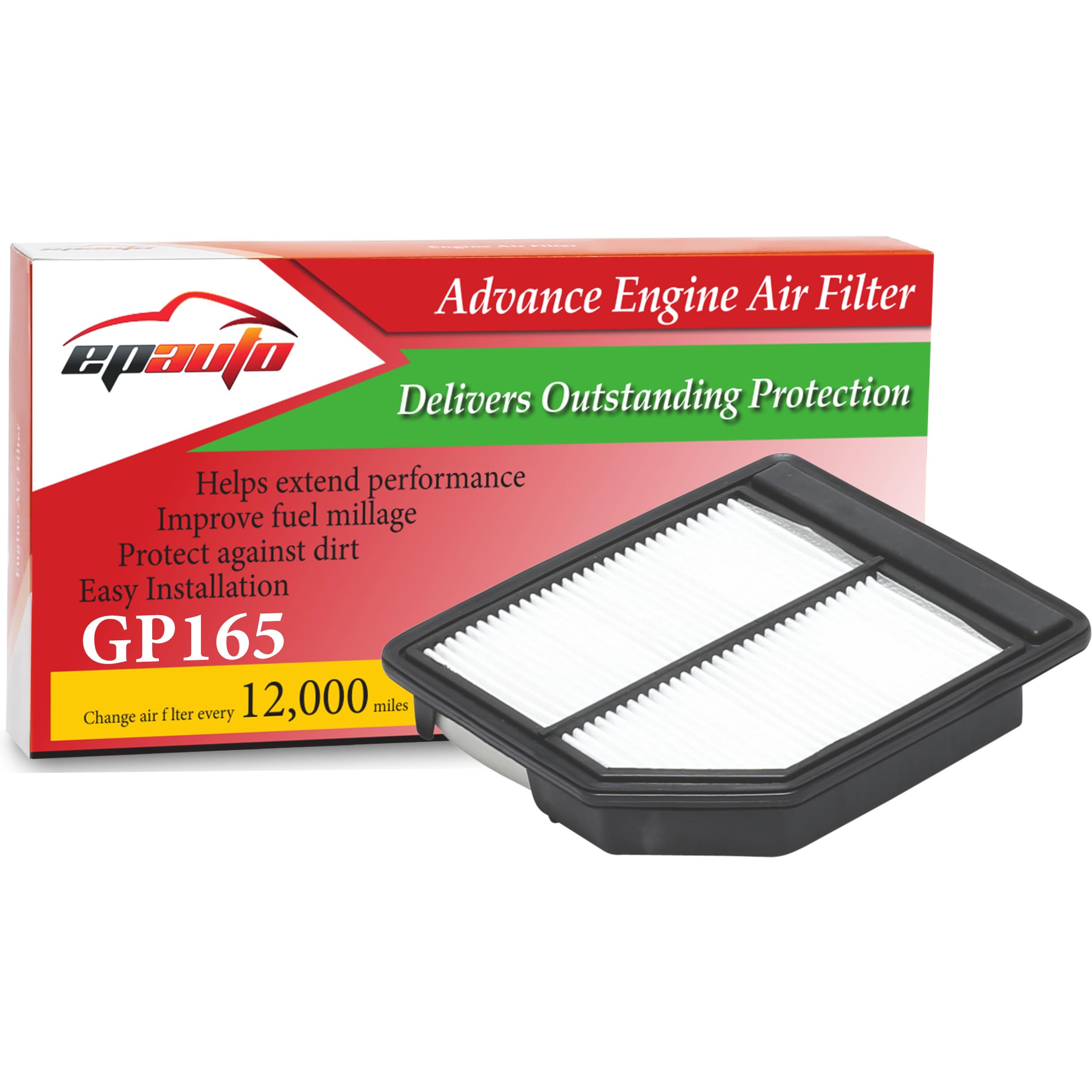 EPAuto GP165 (CA10165) - Panel con filtro de aire de repuesto para Honda Civic (2006-2011)