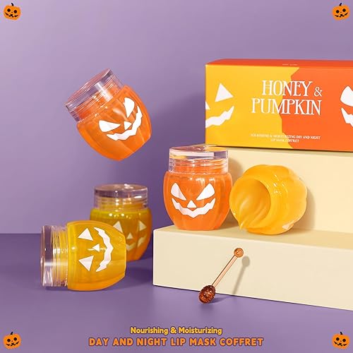 Miniatura 7 de 2 unidades de bálsamo de abejas bálsamo labial Honey Pot, miel y calabaza día y noche reparador de labios para dormir, hidratante prevención