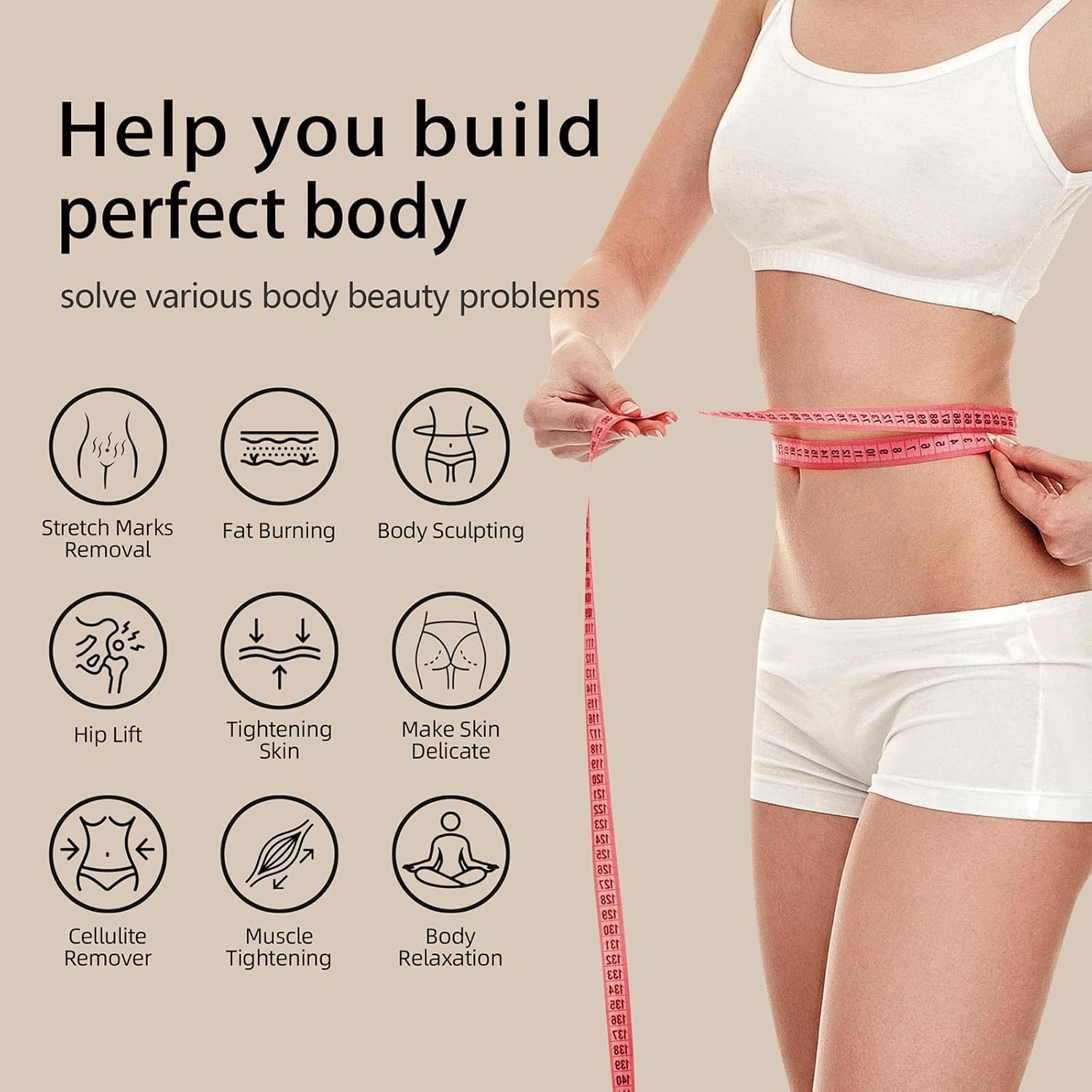 Massaggiatore Anticellulite Professionale,Radiofrequenza Calore Massaggiatore Anticellulite Portatile Senza Fili per Pancia, Vita, Gambe, Glutei, Braccia,Regali per donne