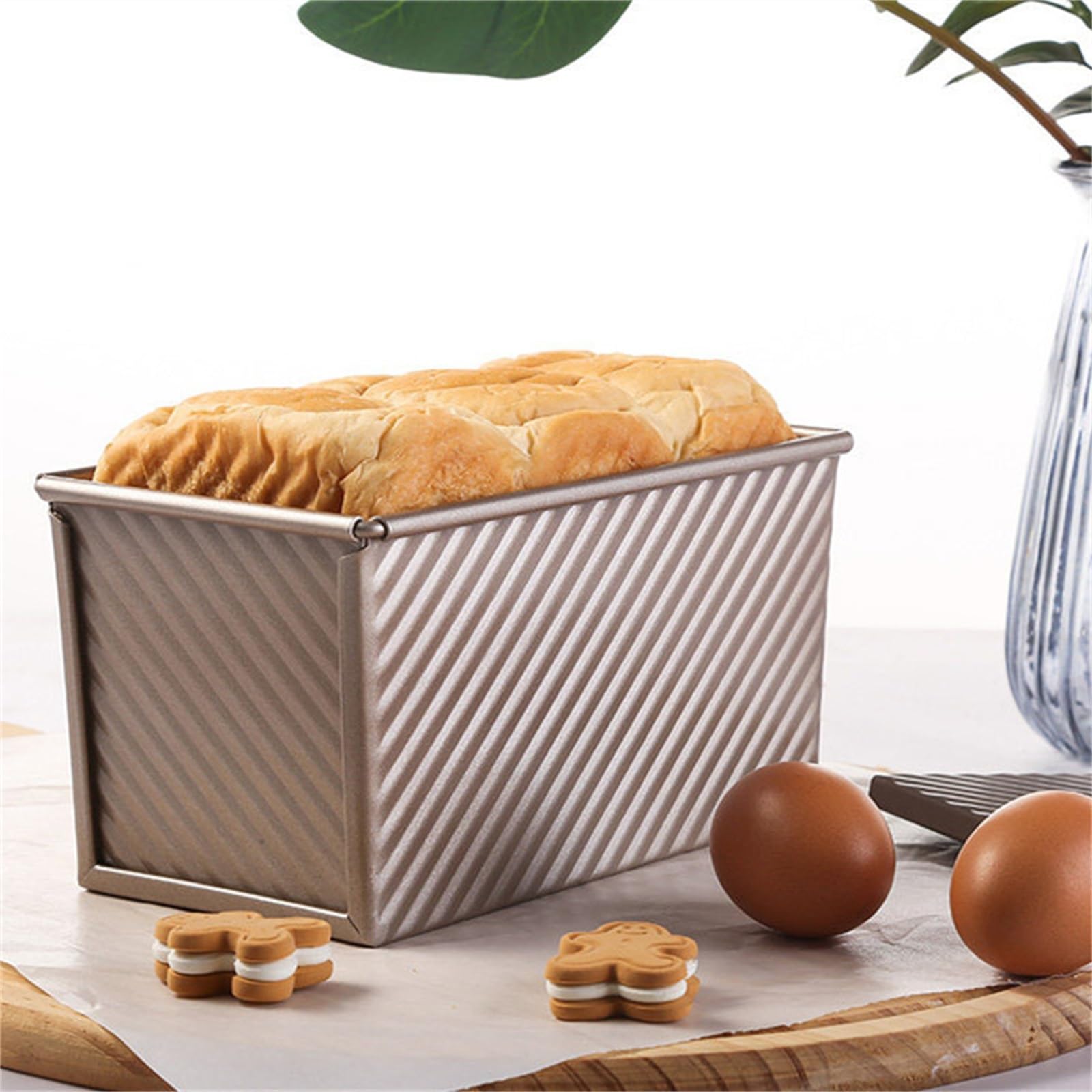 Molde para Tartas Golden Ripple Toast Box 450g Molde for tostadas antiadherente con tapa Herramientas for hornear horno