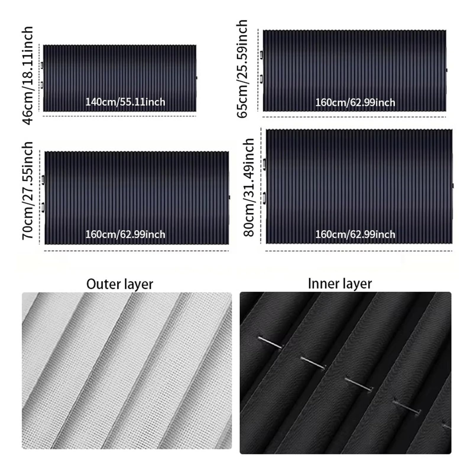 Parasol retráctil para Parabrisas de Coche con ventosas, Plegable para Ventanas Delanteras y traseras, con protección UV para Verano (80 cm - Camión)