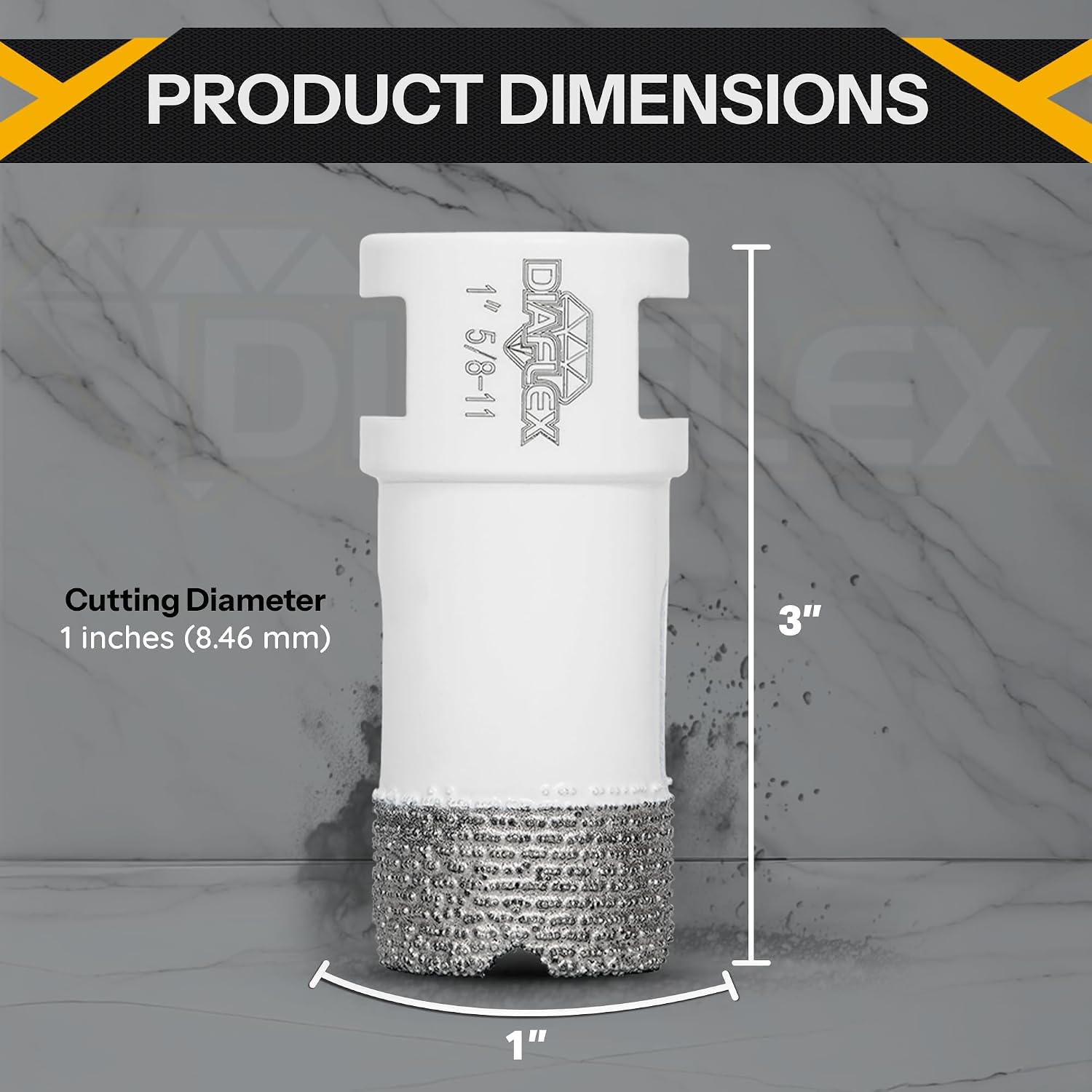 Diaflex Premium Brazed Core Bit, 1" Diamond Hole Saw image 3