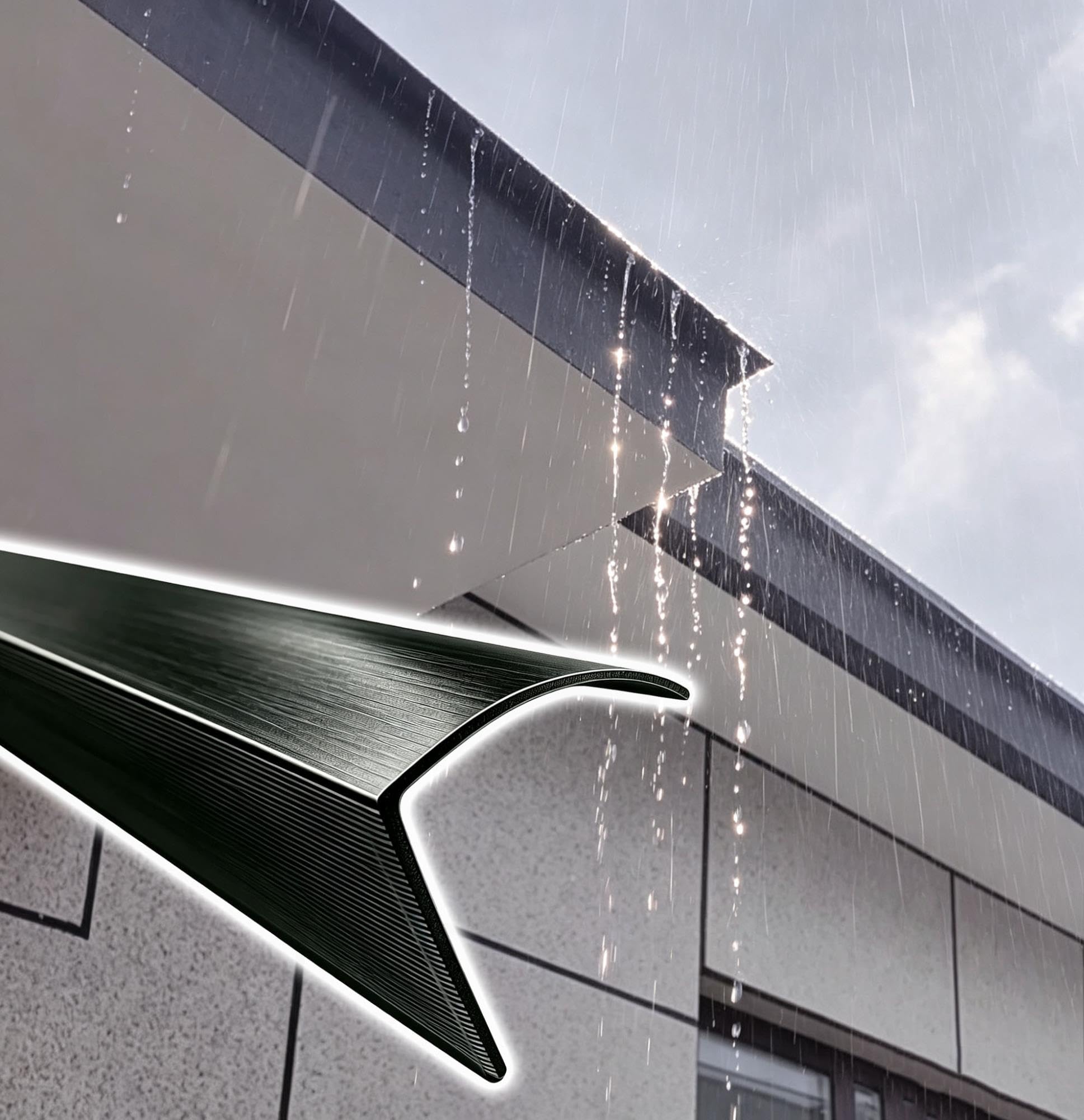 Vierteaguas Muro Exterior Desviador de Lluvia para Tejados de Aluminio