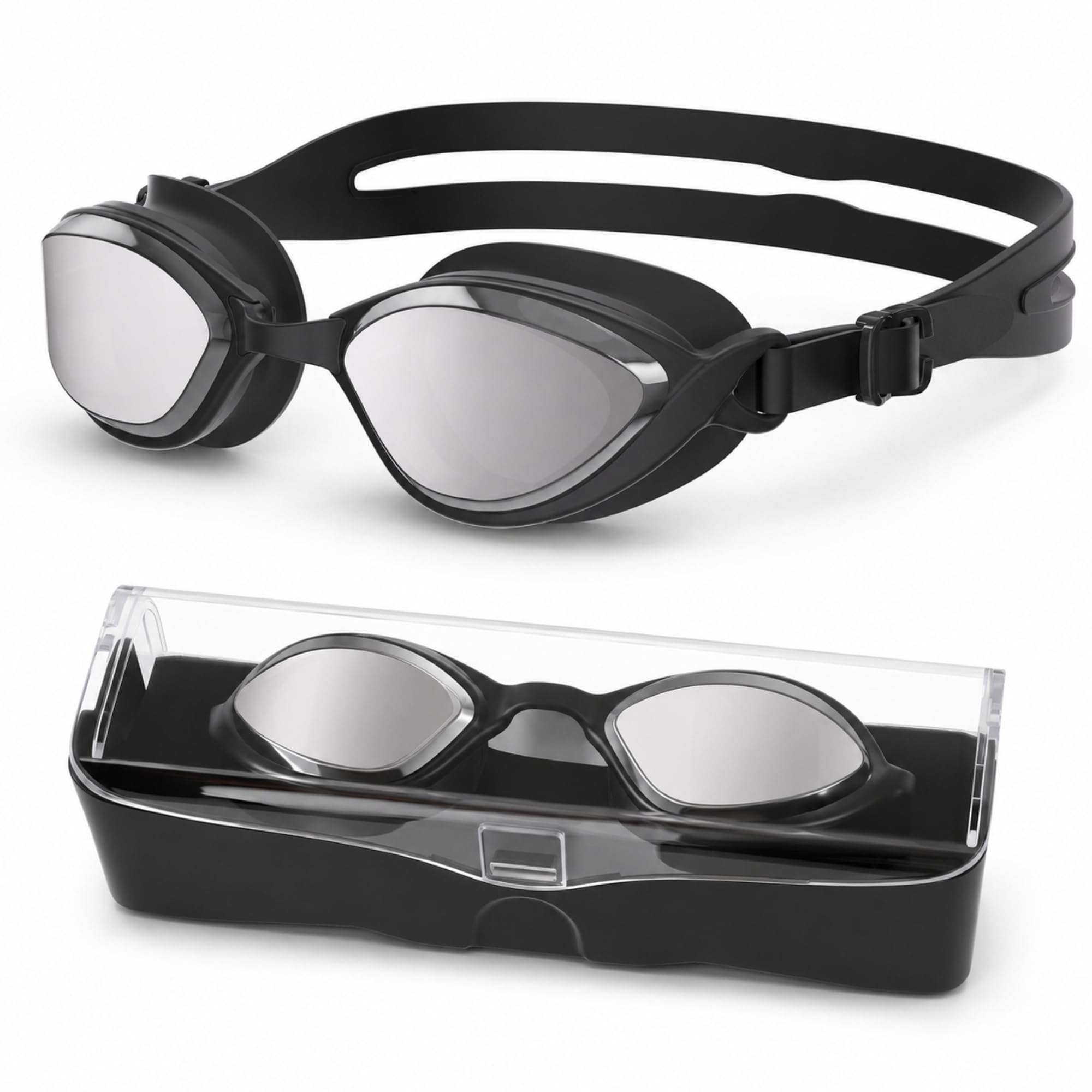 Neusaro Swimming Goggles Adult Men swim goggles Women ladies Anti-Leak Anti-Fog,Black — image 1