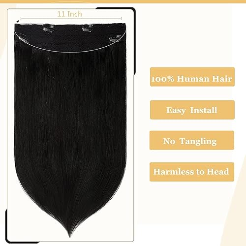 Miniatura 8 de Anrosa Extensiones de cabello humano con clip de 18 pulgadas sin costuras (7 unidades, 3.33 onzas), real, natural, sedoso y lacio