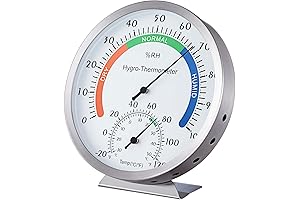 Hygro-Thermometer Stainless Steel Hygrometer Thermometer for Indoor or Outdoor Use
