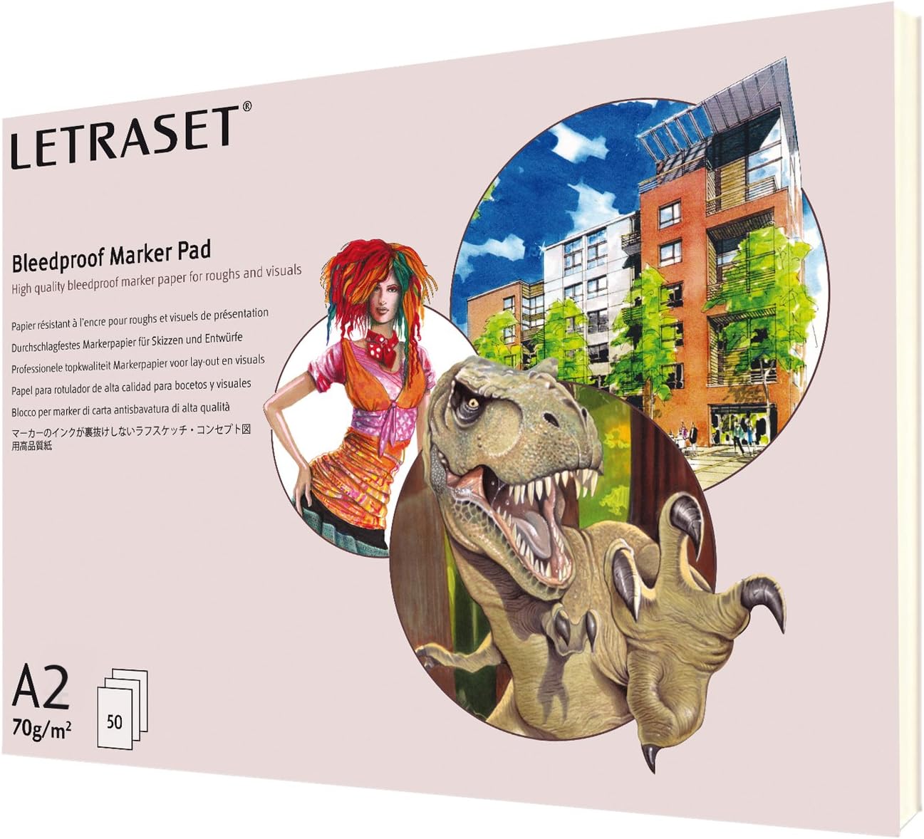 Letraset Bleedproof Marker Pad with 50 A2 Sheets, 23.4 by 16.5-Inch