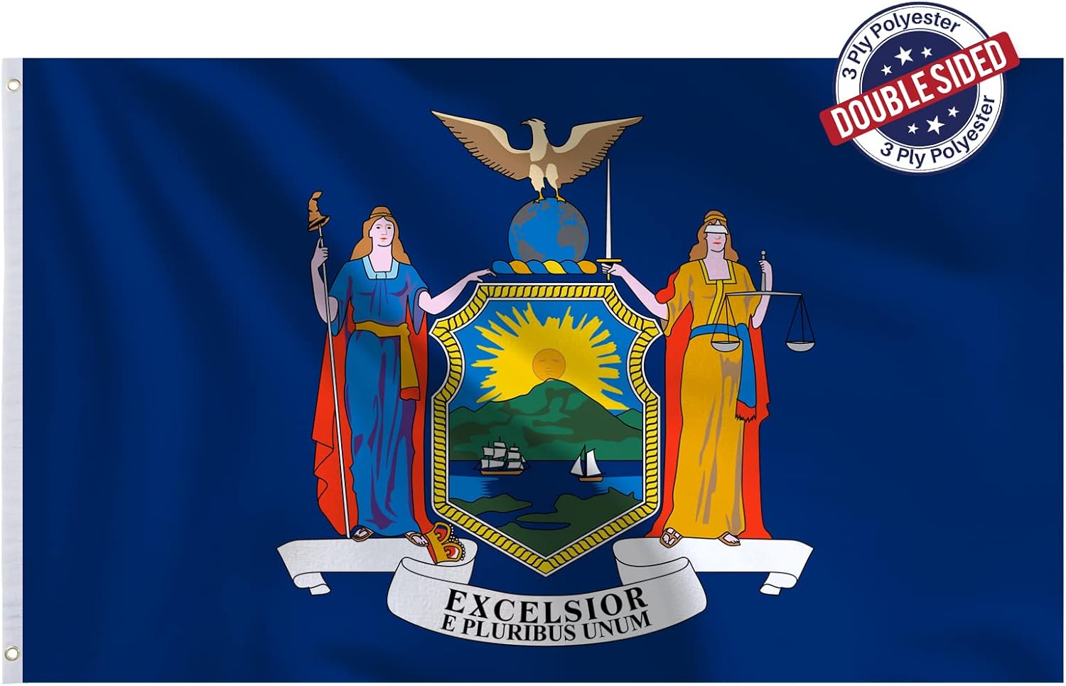 Bradford New York State Flag 3x5 feet Outdoor, 3 Ply