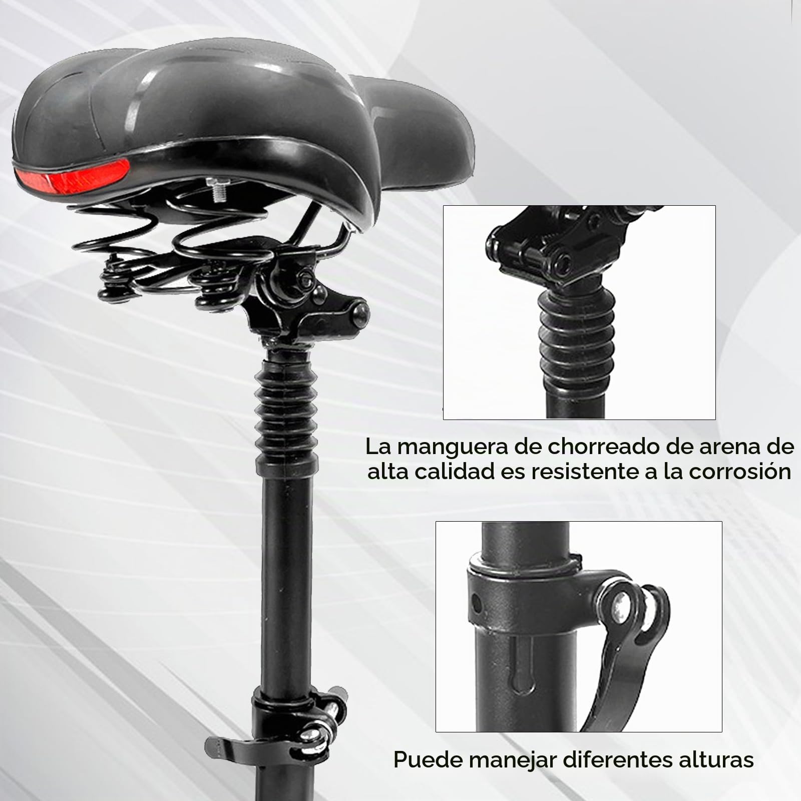 Asiento para Patinete Eléctrico ZT3Pro con Amortiguación, Altura Ajustable de 45 a 65 cm Sillín Plegable para Patinete Eléctrico Homologado Ideal para Ciclismo de Larga Distancia