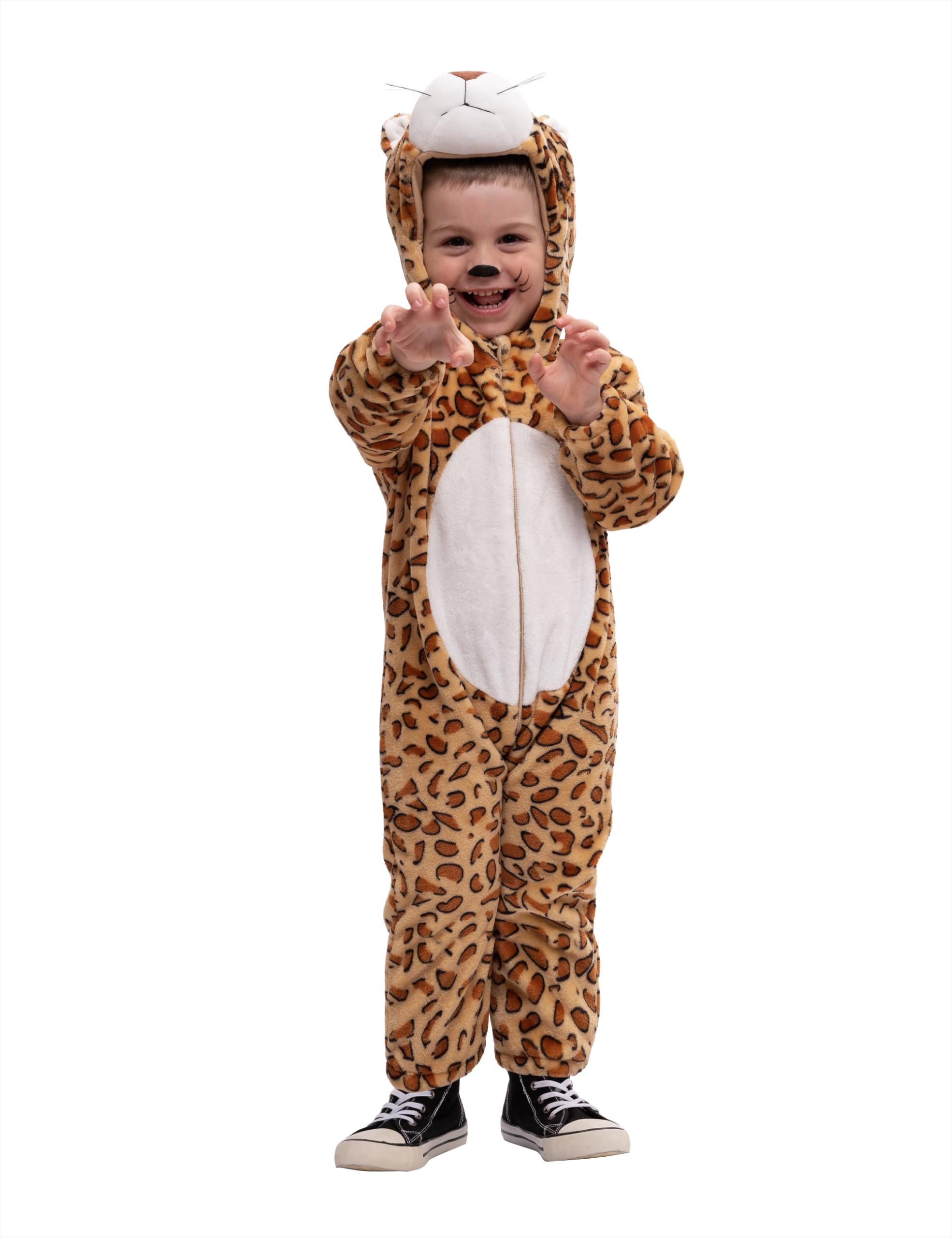 Rubies Costume Mantello Super Leopardo Per Bambini - Con Cappuccio, Morbido, Vestaglia Per Carnevale E Halloween, Taglia 2-3 Anni