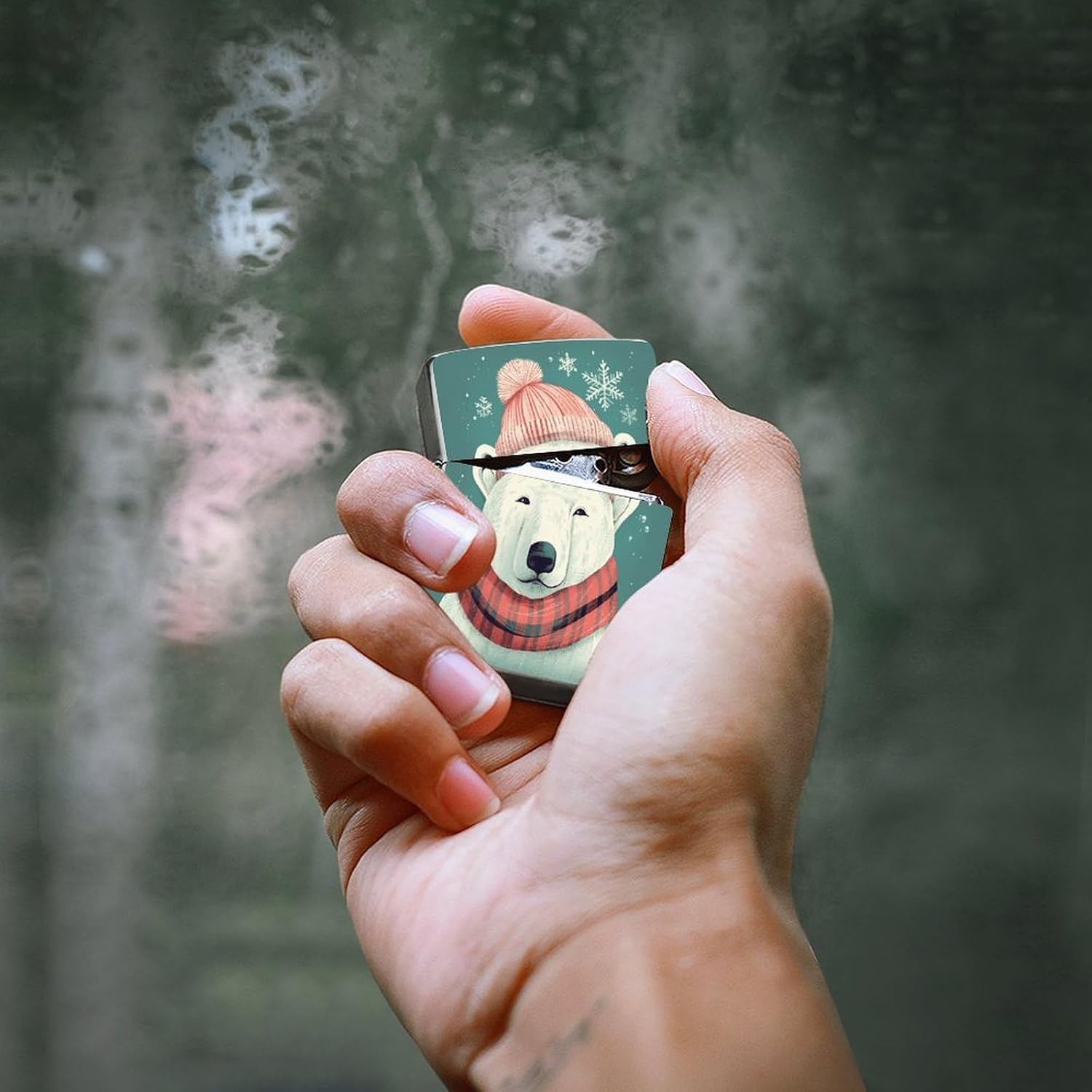 Bear Wearing Hat Lighter Case Cover Lighter Shell