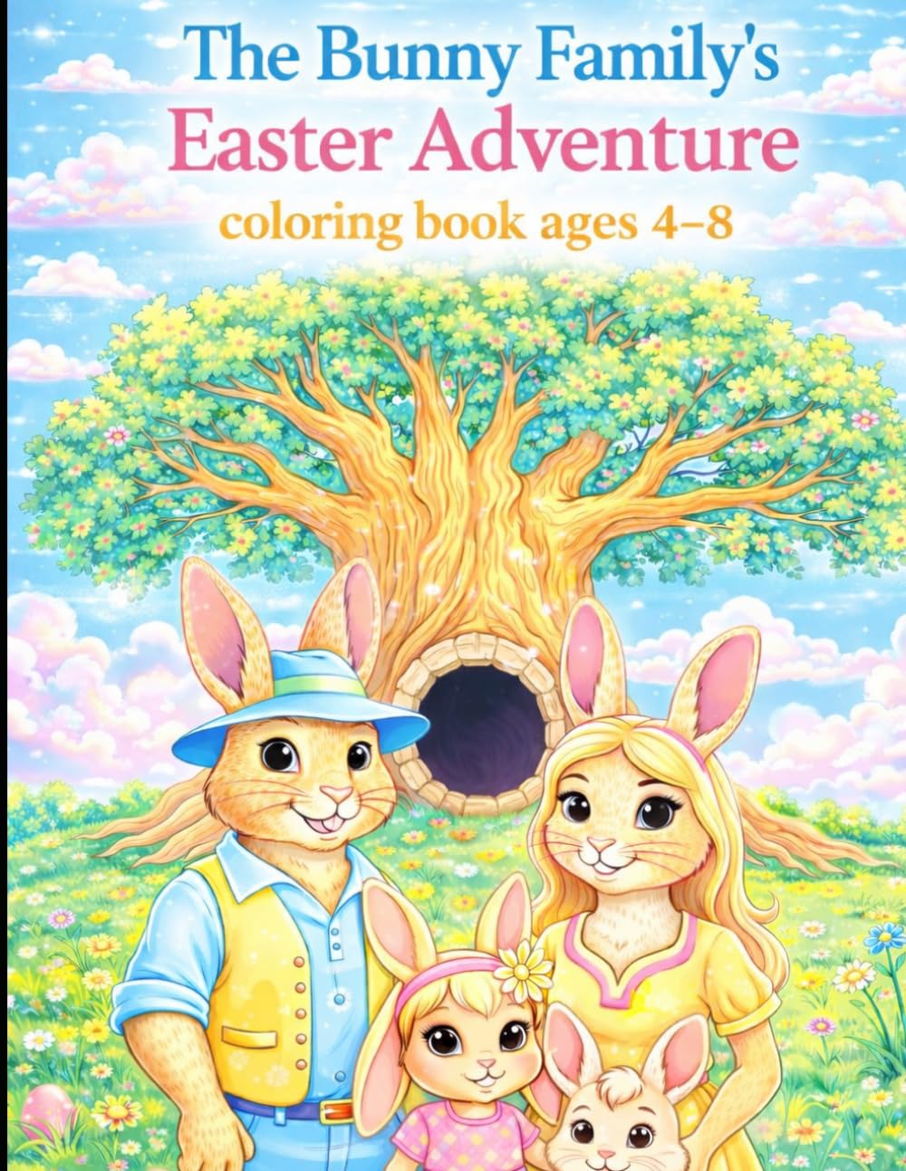 The Bunny Family's Easter Adventure Coloring Book Ages 4-8