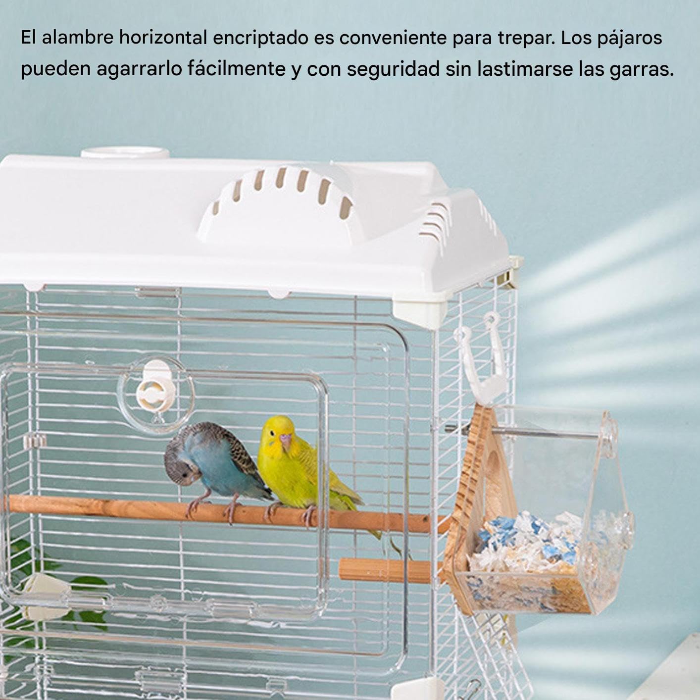 Jaula Pequeña para Pájaros Transportín Portátil y Transpirable | Jaula Pequeña para Canarios y Transportín para Periquitos para Interiores Exteriores Casa Camping y Viajes Canarios