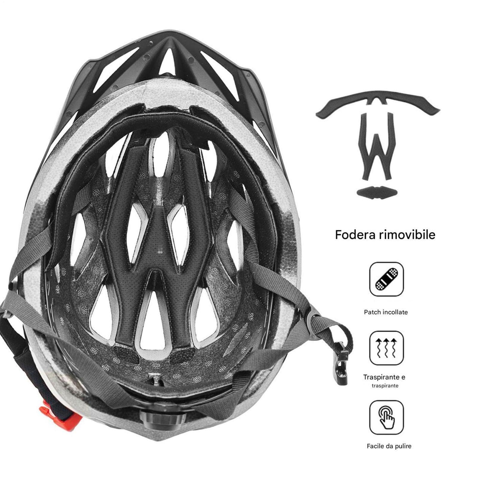 Casco Bici Adulti Per Uomo E Donna, Casco Da Bicicletta Regolabile Traspirante Per Mountain Bike E Strada, Leggero Caschi Da Corsa Per Bici Elettrica Città, Protezione Di Sicurezza