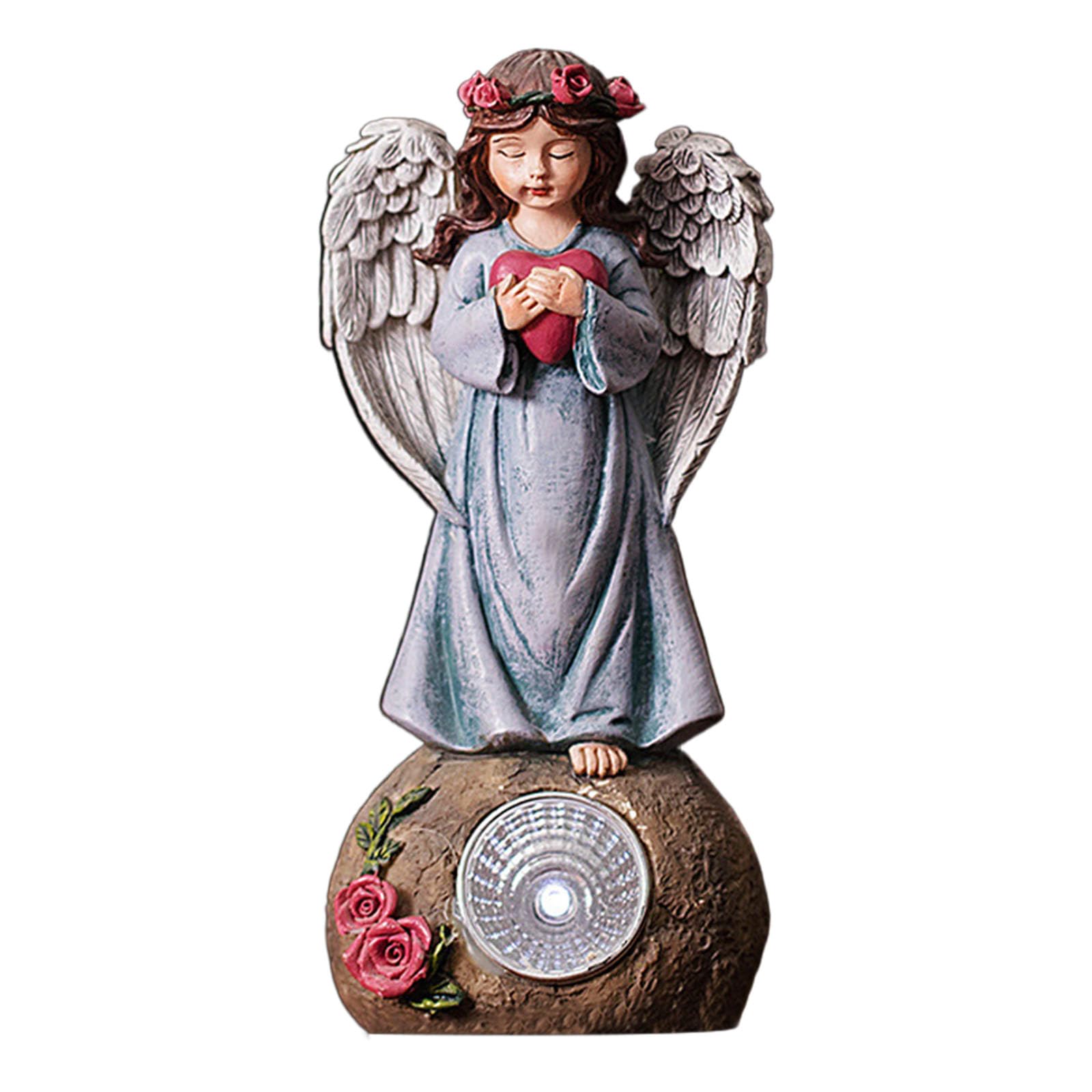 NUNETH Garden Decorative Statues, Angel Statue Lights, Solar Powered Resin Figurines, Cute Decorations for Patio, Yard, Lawn (Love)