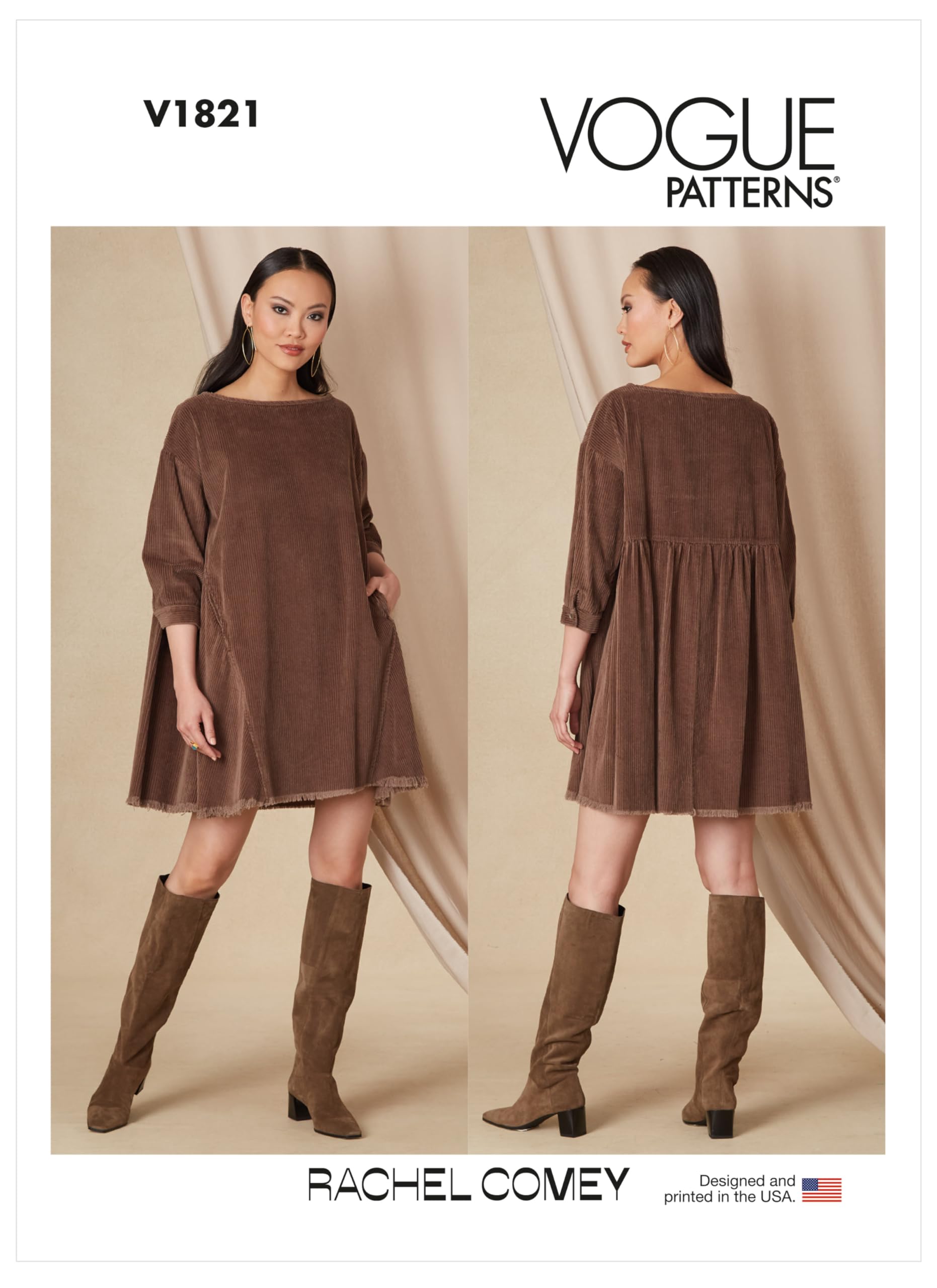 Vogue Patterns V1821A Misses Dress A (XS-S-M-L-XL-XXL)