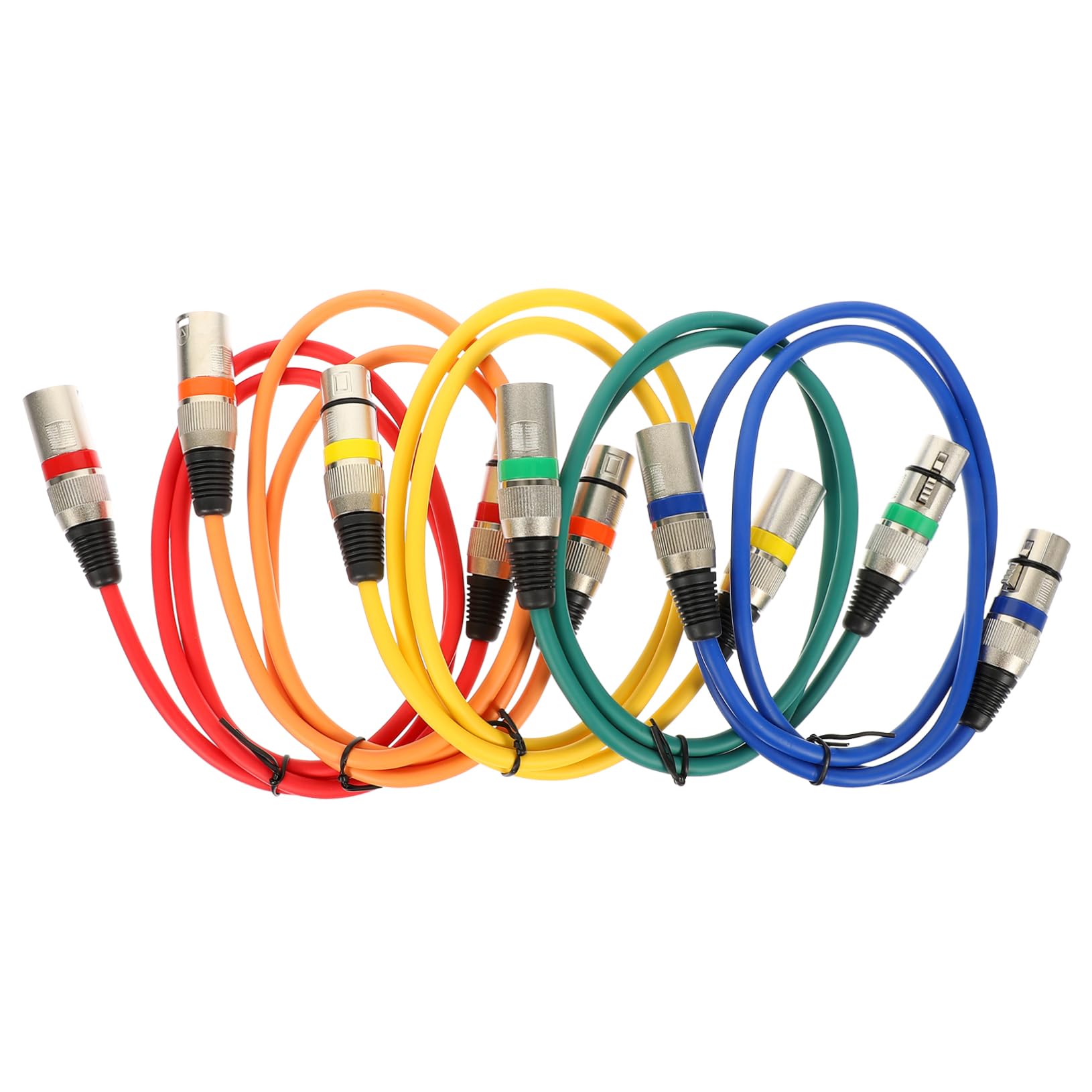 Angoily Cavo Xlr per Microfono Maschio Femmina, 5 Pezzi da 1m, Rame e Pvc, Collegamento Flessibile per Feste e Occasioni Festive