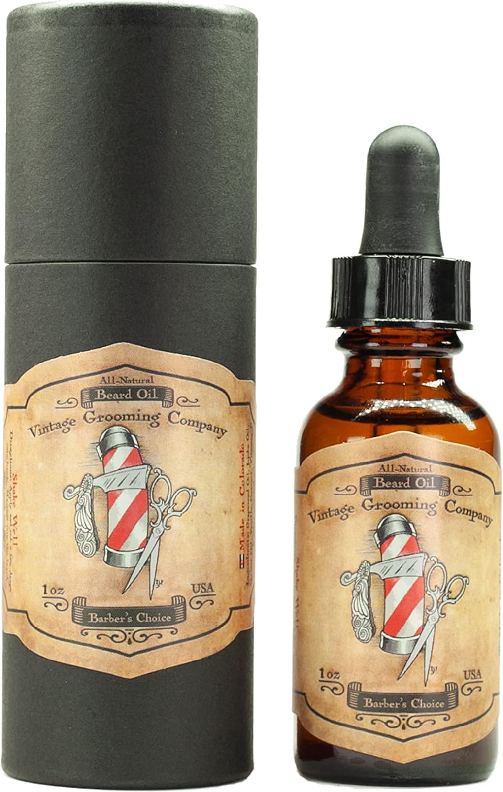 THE VINTAGE GROOMING CO. Barber's Choice Beard Oil (1oz) All-Natural