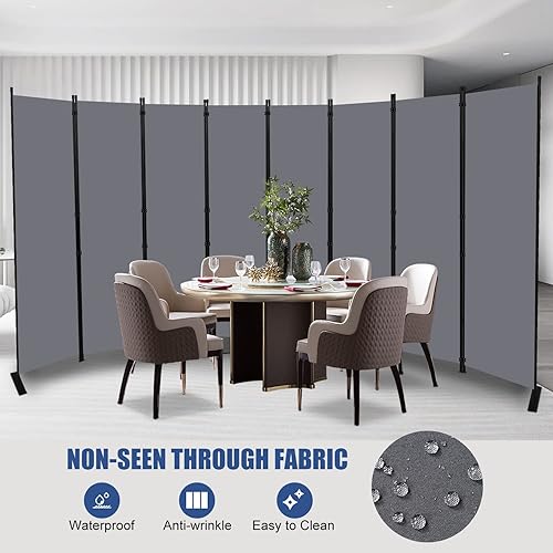 Miniatura 2 de Room Divider and Folding Privacy Screens 8 Panel Wide Room Divider Wall Screen for Room Separtition, Partition Room Dividers Fabric Panel Wall