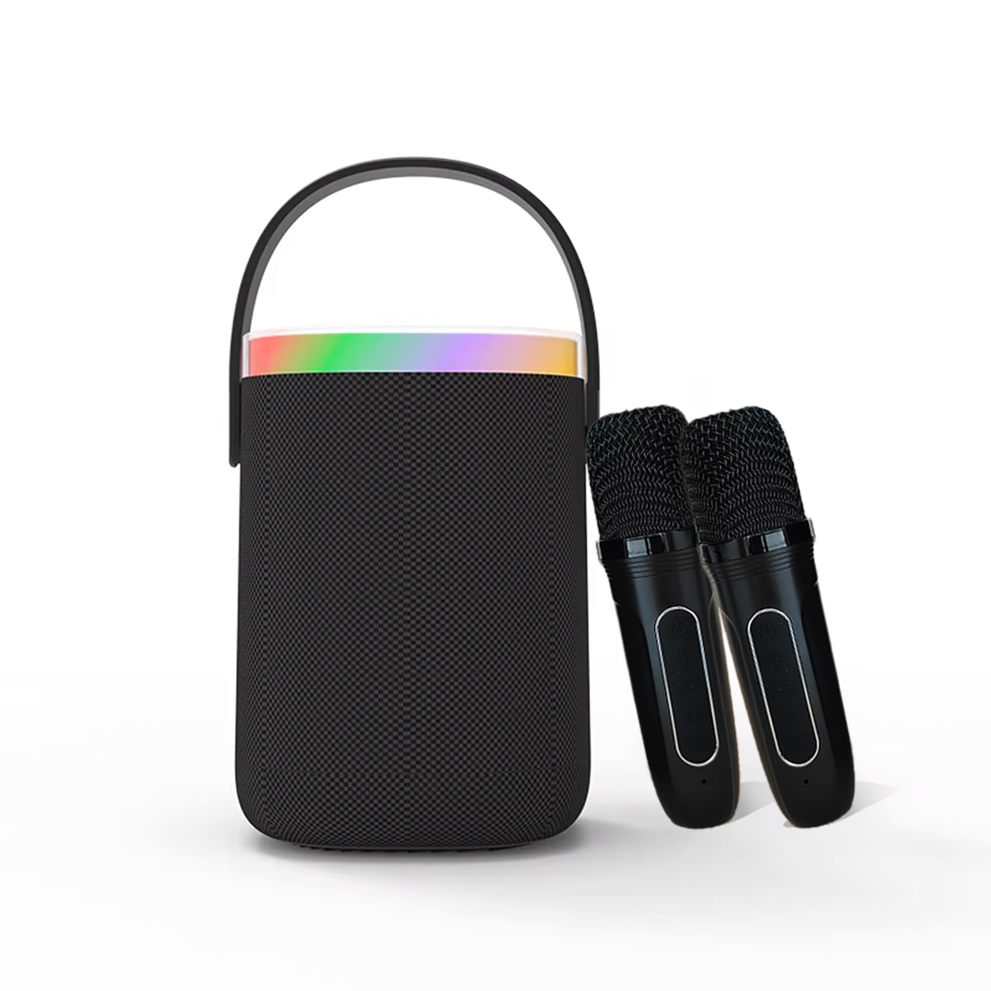 WALTA ELITE Brio 1125 Pro Adv 10W 3D Surround Sound Bluetooth Speaker with 2 Wireless Karaoke Mic, RGB Light, IPX6, TWS Feture, Up to 6H Playtime, Multi-Play Modes & Type-C Fast Charging Port (Black)