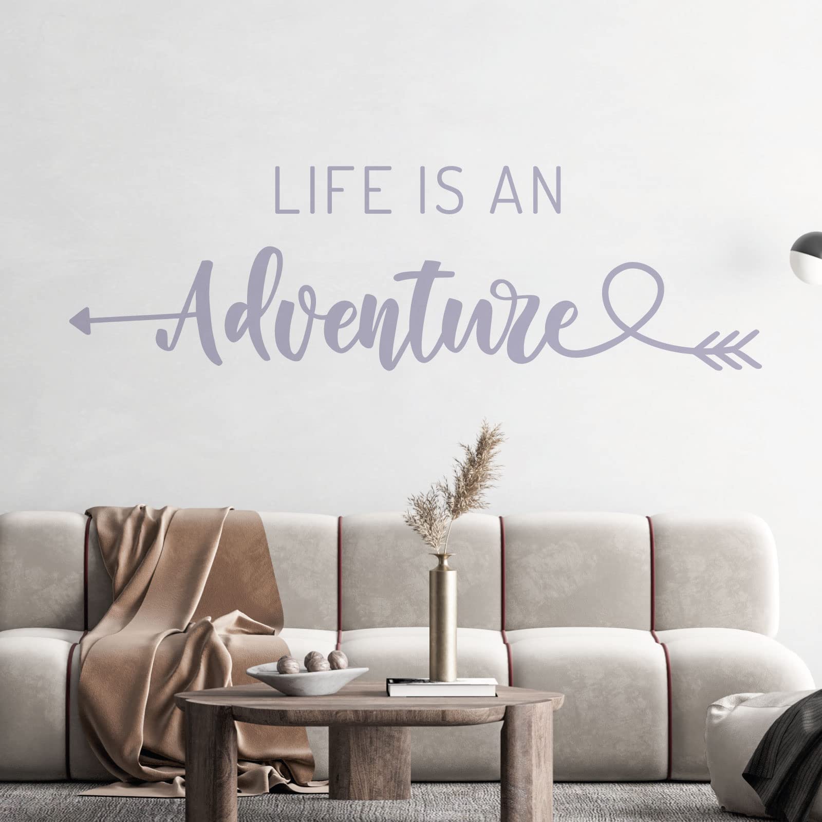 Life is an Adventure - Wall Quote Art Sticker Inspirational Home [XLarge] [Light Grey] — image 1