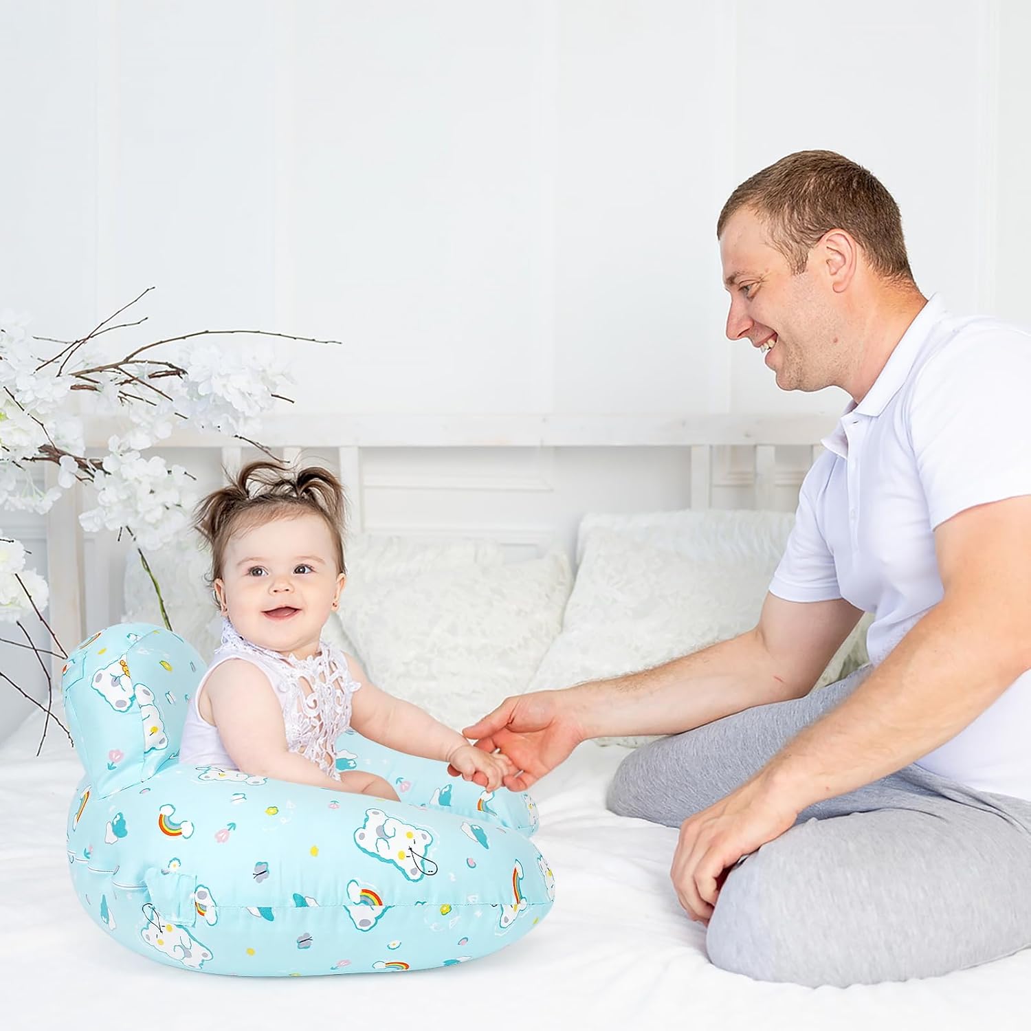 Nursing Pillow, Plus Size Ergonomic Design, Breastfeeding Pillows Support for Mom and Baby, Removable Cotton Cover, Machine Washable, Ice Blue，Pallet of Product - Image 5