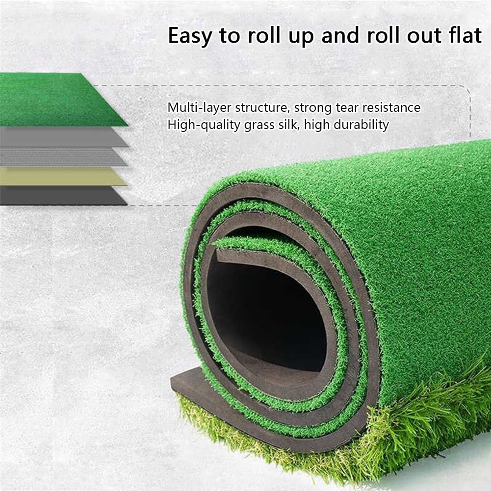 Tapete de entrenamiento de golf, tapete de práctica de césped de golf en casa para interiores y exteriores, ayuda de entrenamiento de golf con camisetas de goma