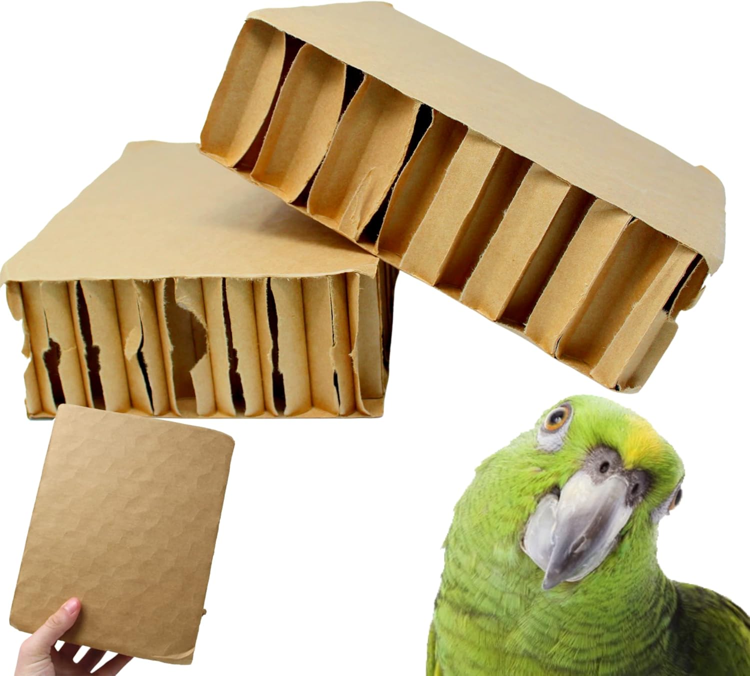 Bonka Bird Toys 2291 Pk2 Jumbo 9.25 Cardboard Blocks Parrot Foot Talon Cage Toy, Amazon, African Grey, Conure, and Similar
