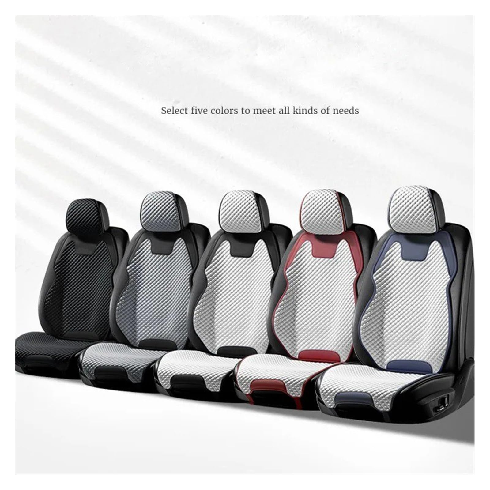 Funda Universal Dividida para Asiento Delantero Coche Cojín Seda Helada, Ventilación Cómoda para Las Cuatro Estaciones Cubre Universal