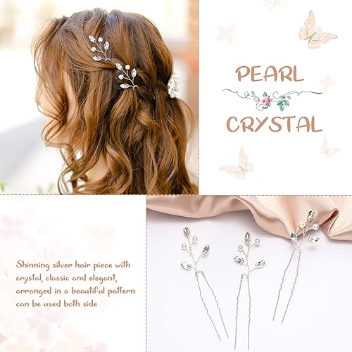 Miniatura 3 de 12 horquillas de cristal para novia, boda, perlas de diamantes de imitación, accesorios para el cabello de boda, accesorios para el cabello de
