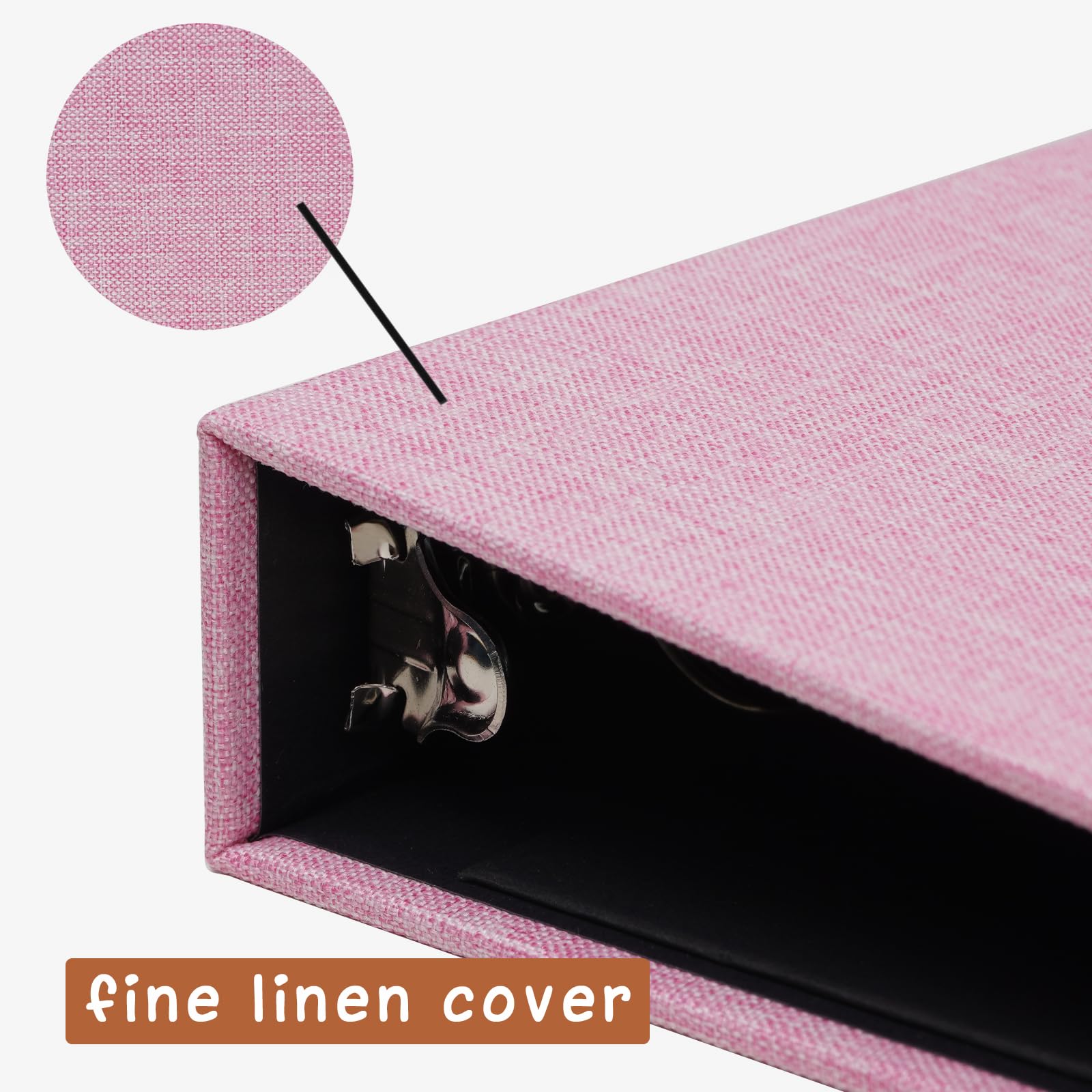 Raccoglitore a 3 anelli da 2,5 cm per fogli da 21,6 x 27,9 cm, con copertina rigida in lino e 2 tasche interne per l'organizzazione di scuola, lavoro e casa