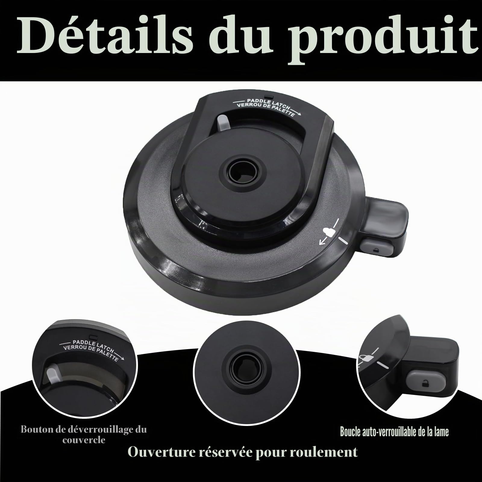 Couvercle extérieur pour sorbetière Ninja, pour sorbetière Ninja Creami, Compatible avec Nc299amz/Nc301/Nc300, Couvercle de rechange réutilisable