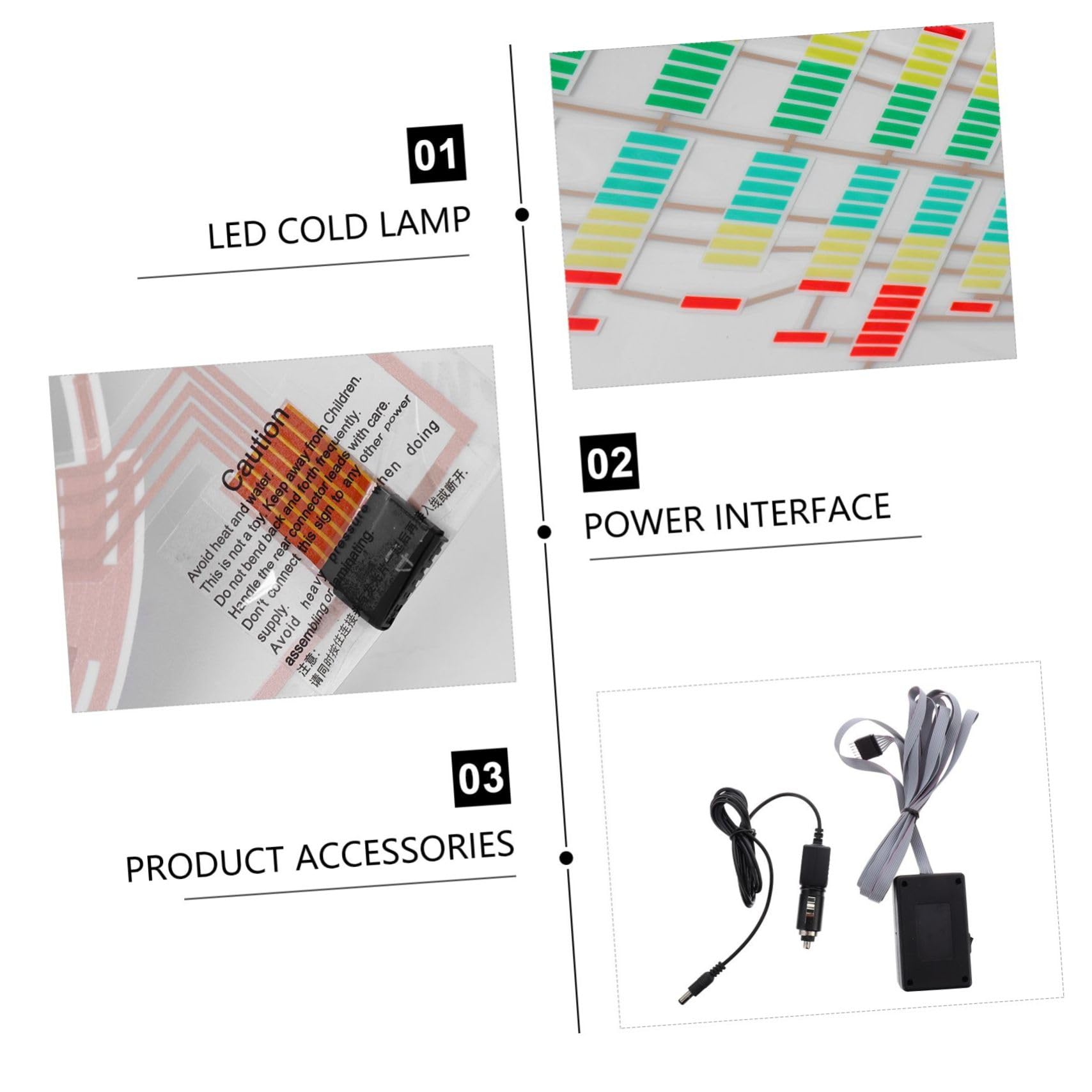 SOLUSTRE Luz De para Coche Iluminación Led Decoración De Luces Kit De Iluminación Interior Luz Musical Inalámbrico