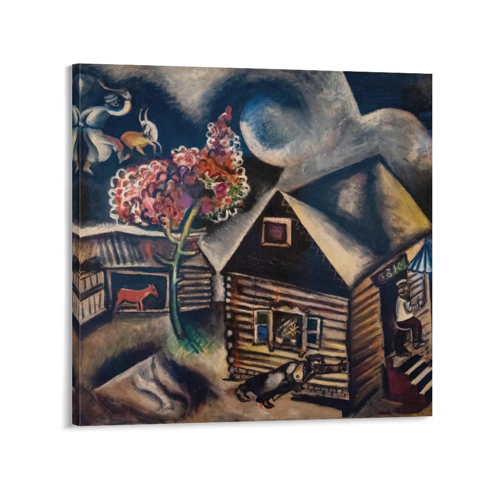 Toile Marc Chagall Pluie 60x60 cm habillage mur vide