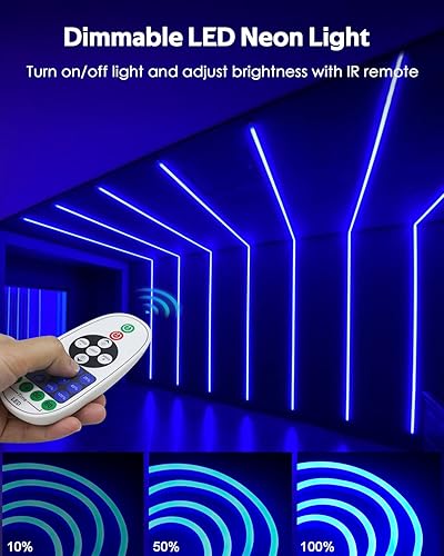 Miniatura 4 de Samsion Tira de luces de neón azul de 50 pies, tira de luz de neón LED impermeable +147.6 ft, luces LED de neón al aire libre, impermeable, 150