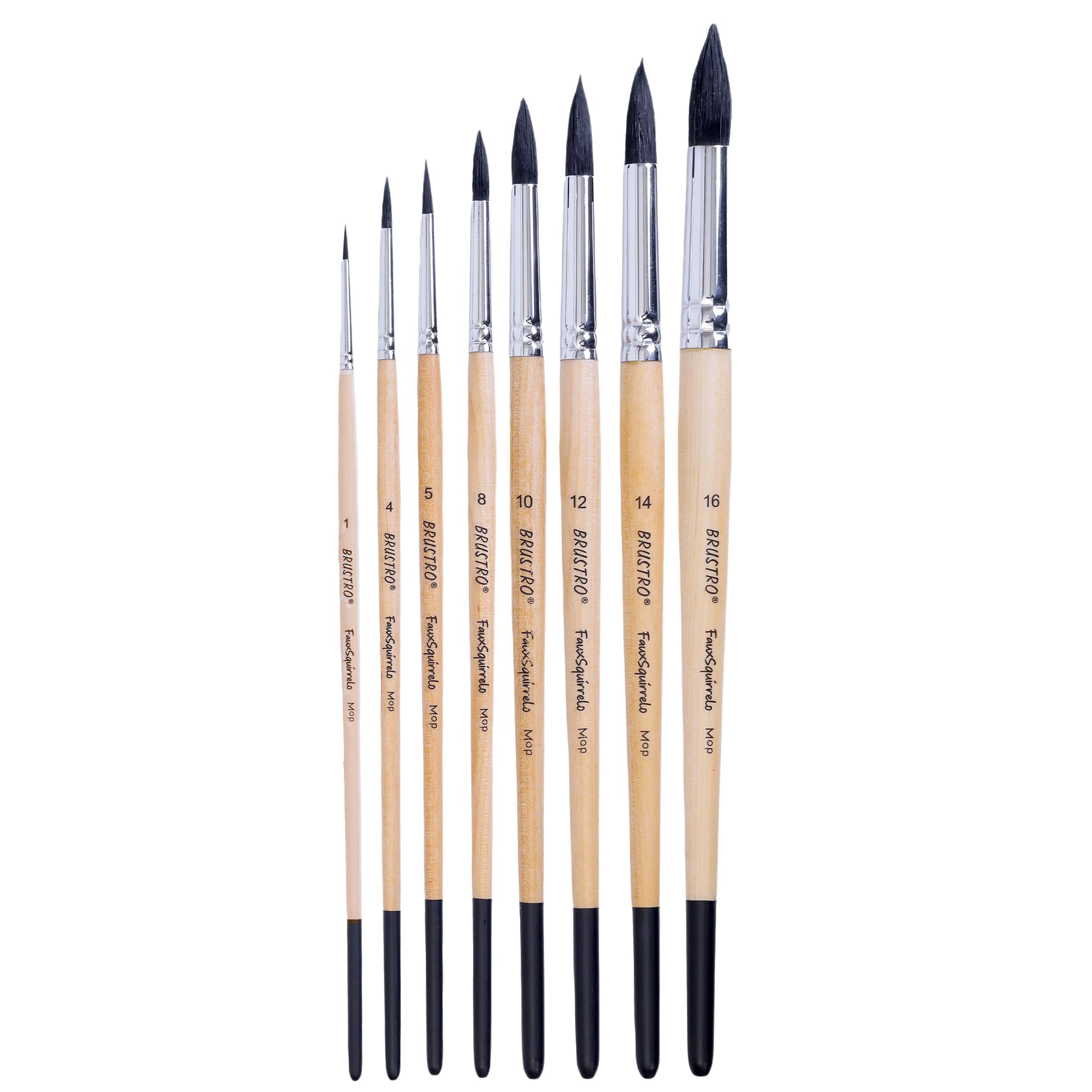 BRUSTRO Faux Squirrelo Mop Brush Set - 8 Brushes -7 BRUSTRO Faux Squirrelo Mop Brush Set - 8 Brushes -7