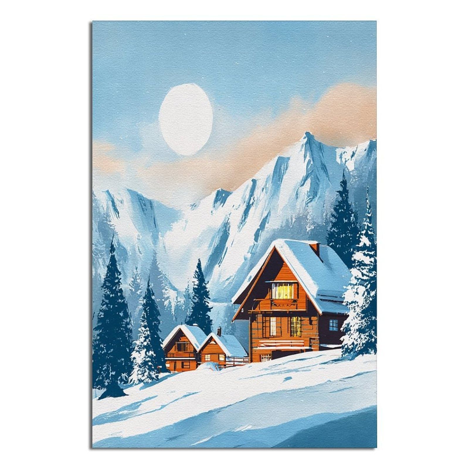 CFXNGA Kitzbuhel Austria Ski Poster 24x36inch(60x90cm) Vintage Watercolor Canvas Art