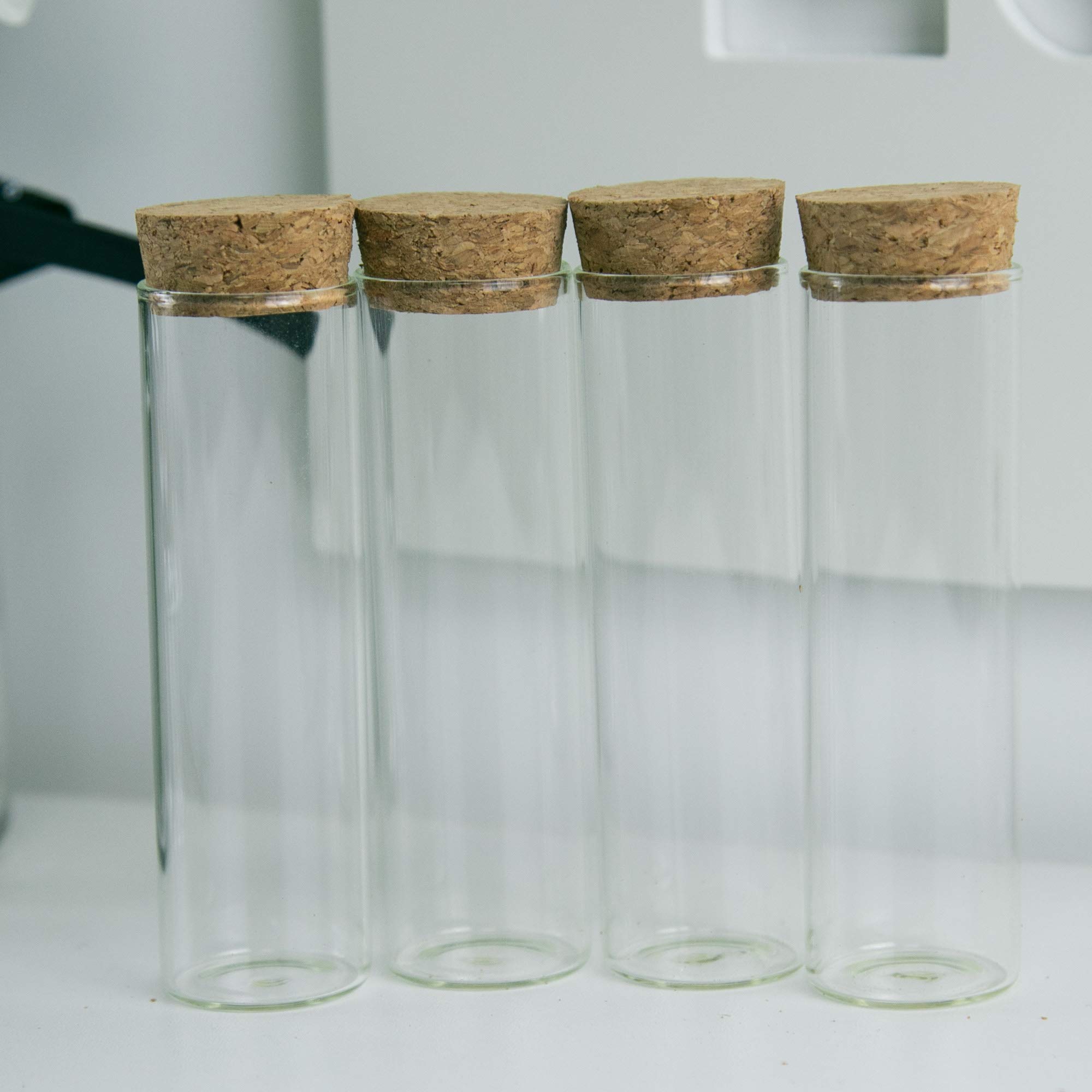 12pcs Bouteilles Tube a Essai Verre Transparente Avec Bouchon En liège, capacité De Stockage De 50 ml, diamètre extérieur Du Flacon De Tube à Essai De 30 mm (12, 50ml)