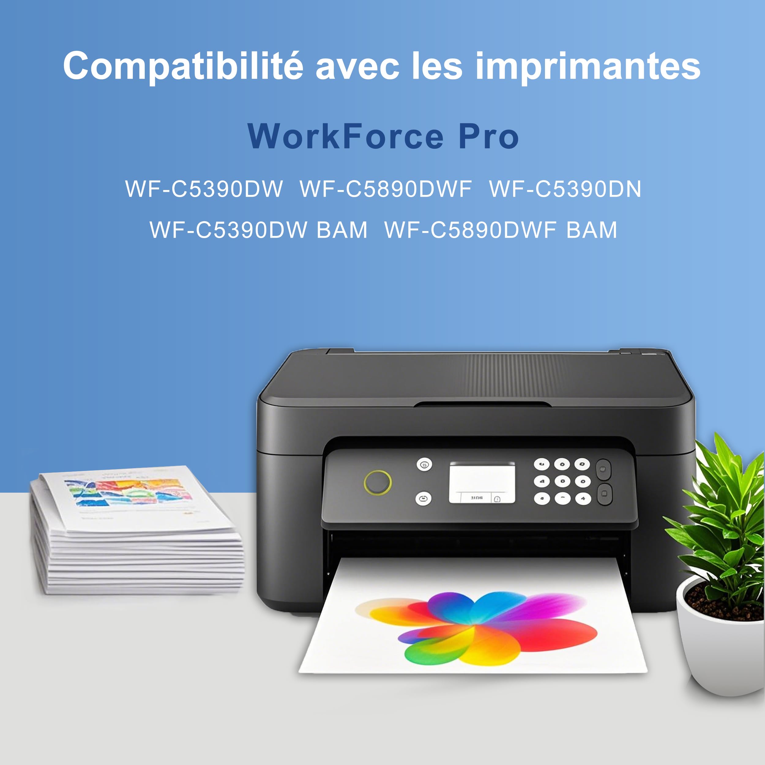 Pack 4 Cartouches T11D1 T11D2 T11D3 T11D4 pour Epson WF-C5890 C5390